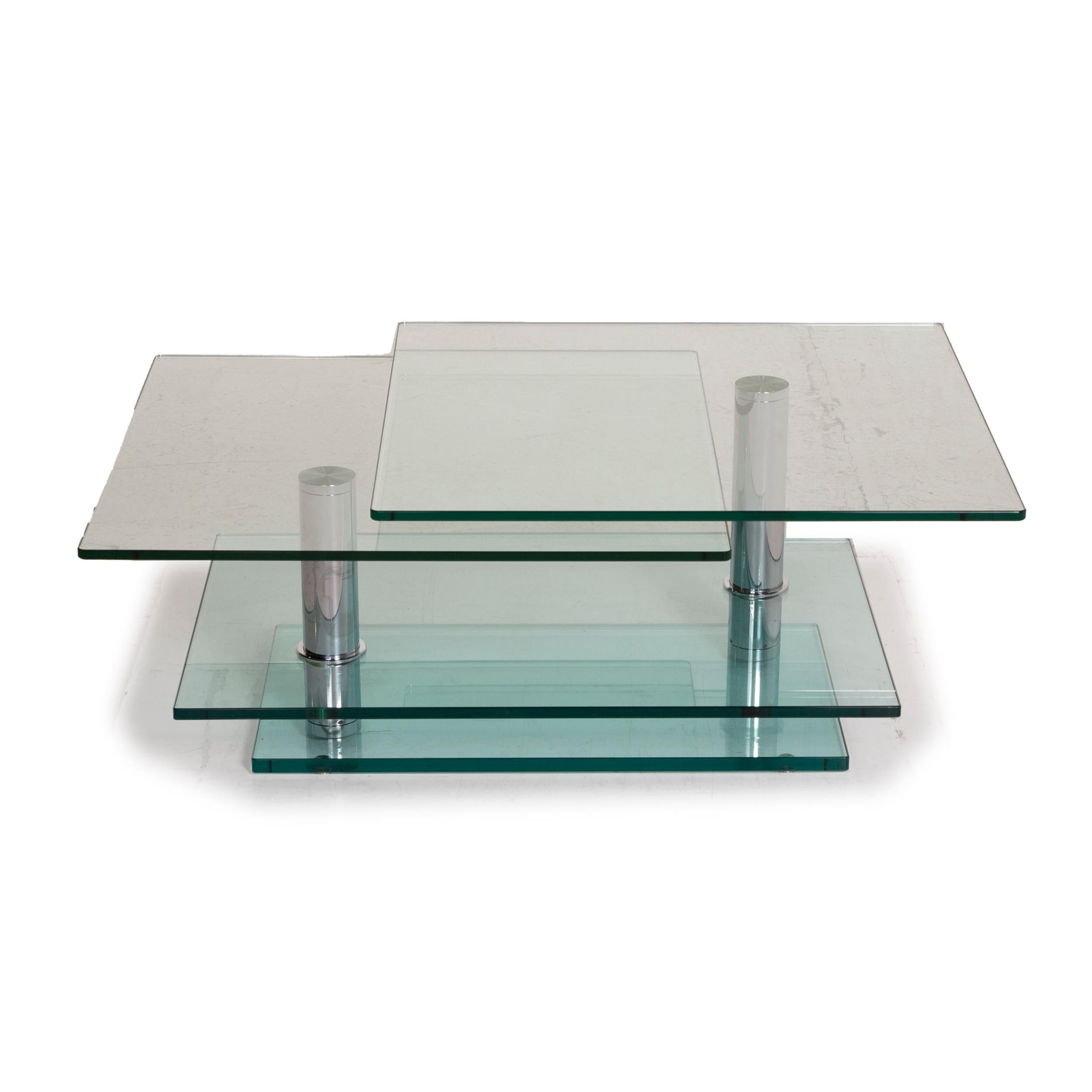Contemporary Ronald Schmitt K500 Glass Table Coffee Table Chrome Function For Sale