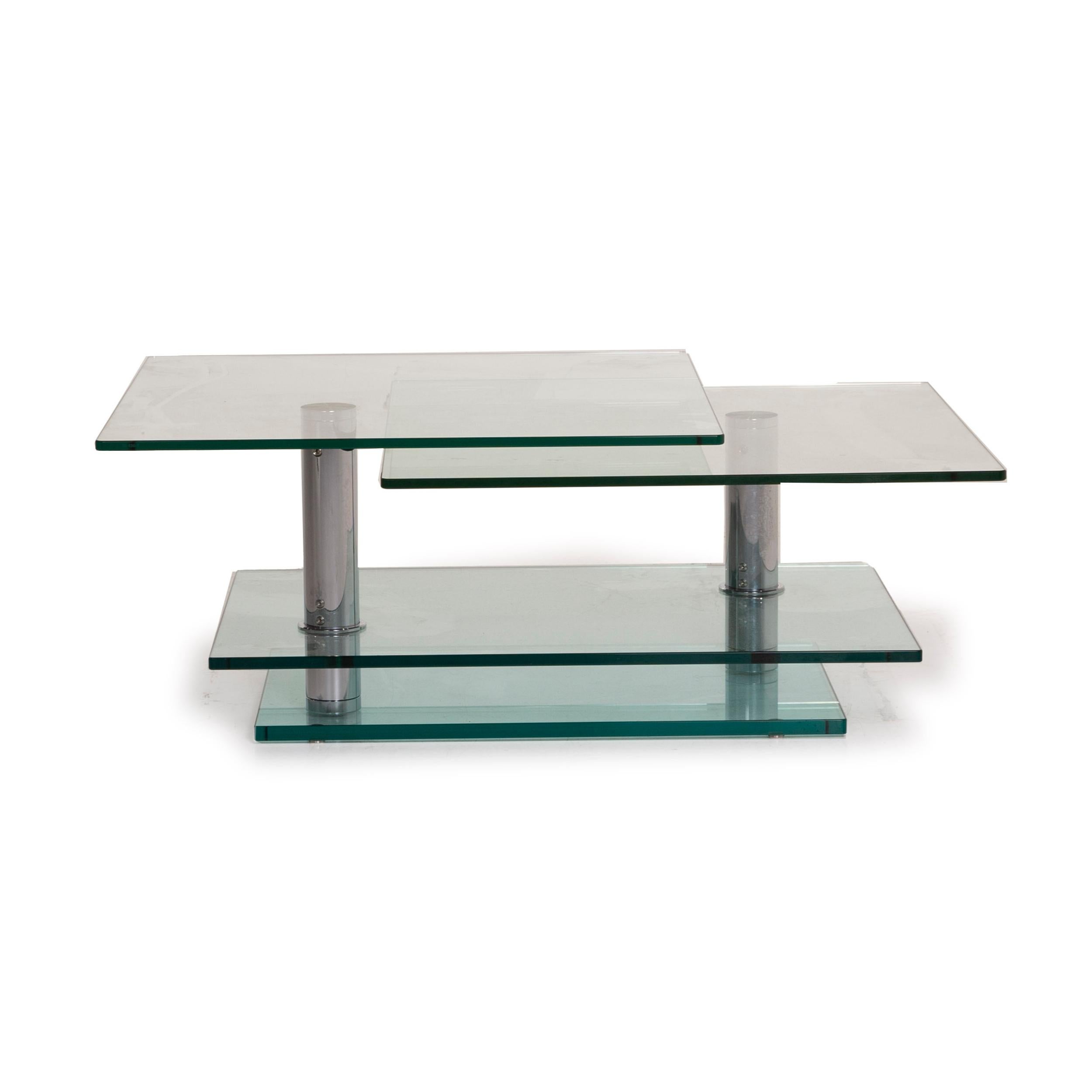 Ronald Schmitt K500 Glass Table Coffee Table Chrome Function For Sale 2