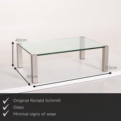 Ronald Schmitt, K580, Glas-Couchtisch, Metalltisch
