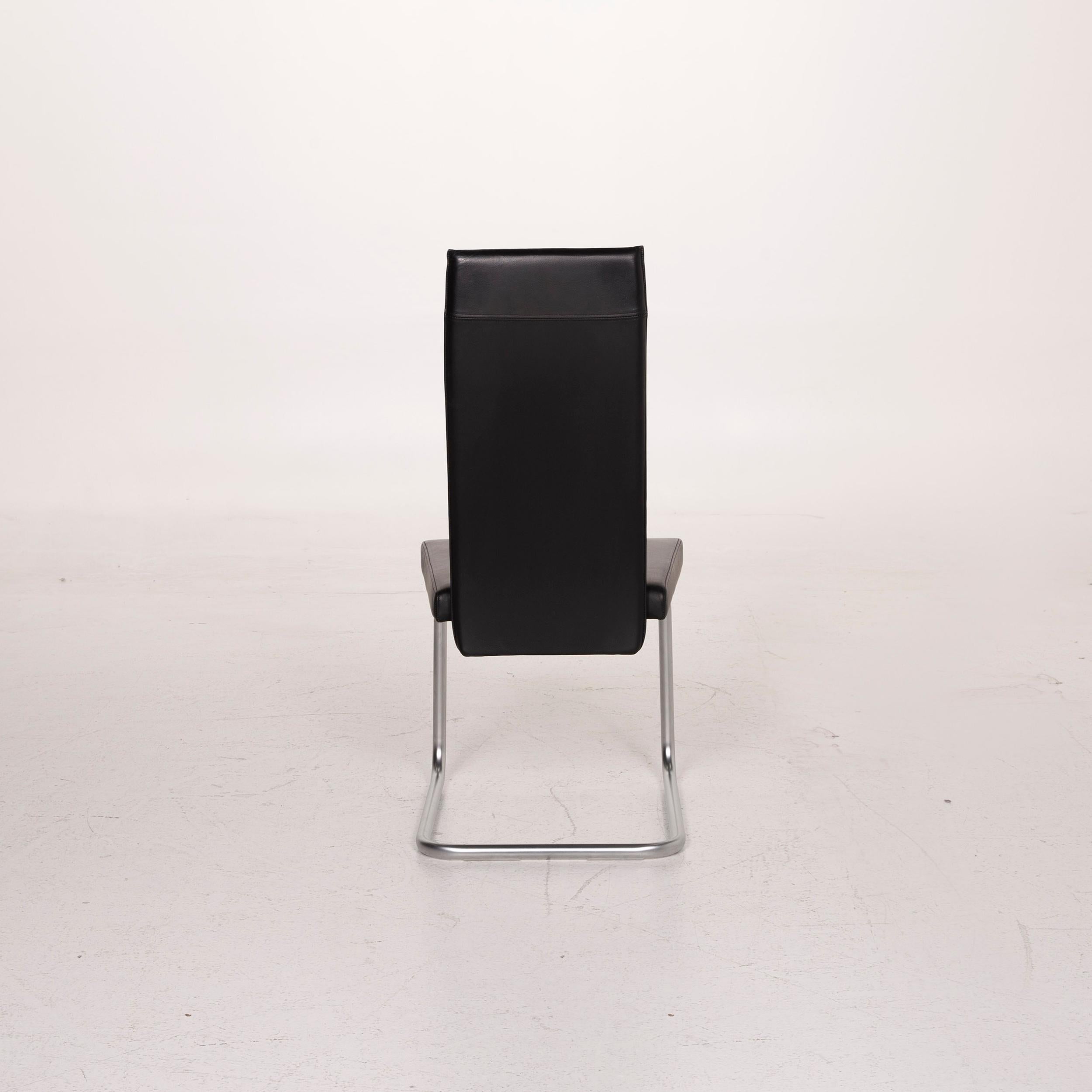 Ronald Schmitt Leather Chair Black For Sale 4