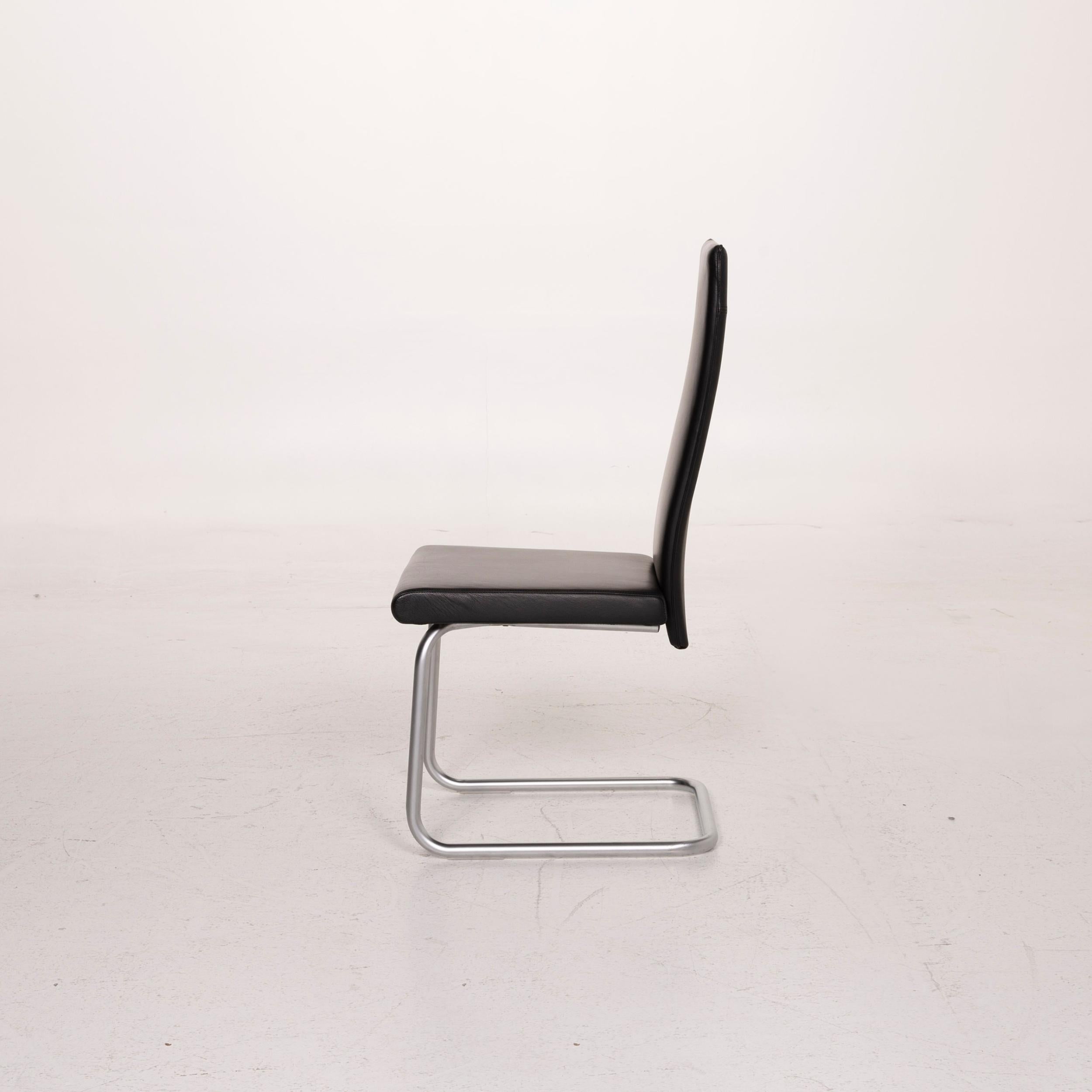 Ronald Schmitt Leather Chair Black For Sale 5