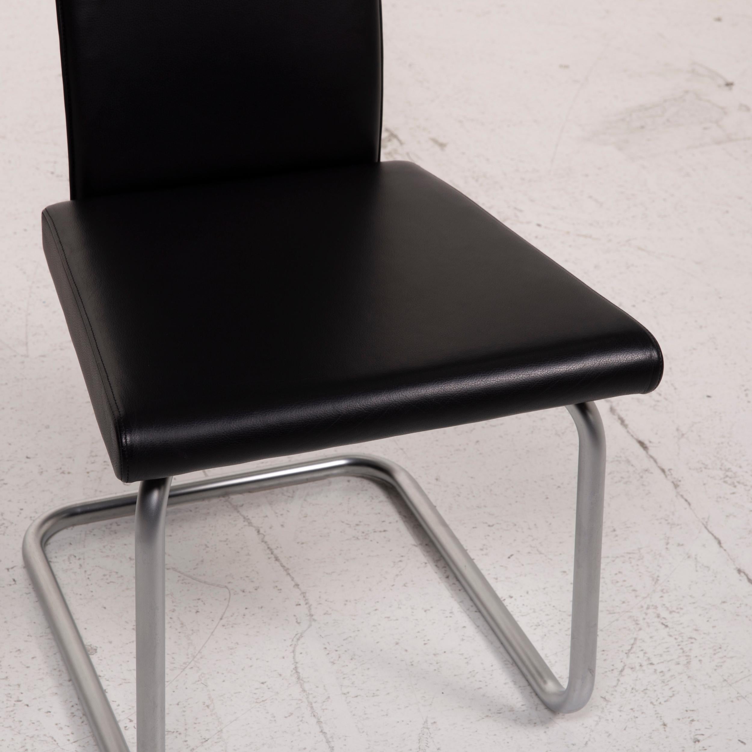Modern Ronald Schmitt Leather Chair Black For Sale