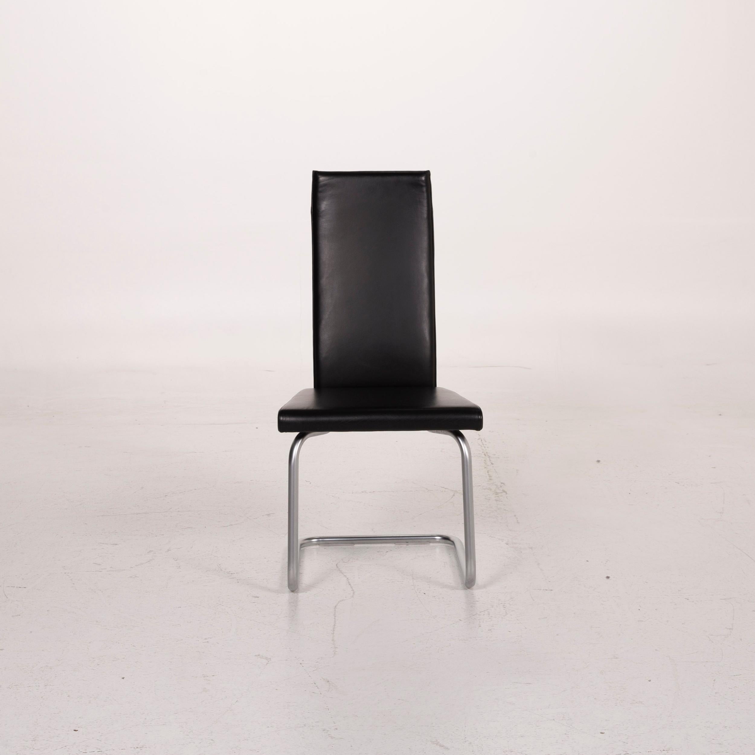 Ronald Schmitt Leather Chair Black For Sale 2