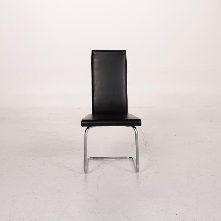 Ronald Schmitt Leather Chair Black For Sale at 1stDibs