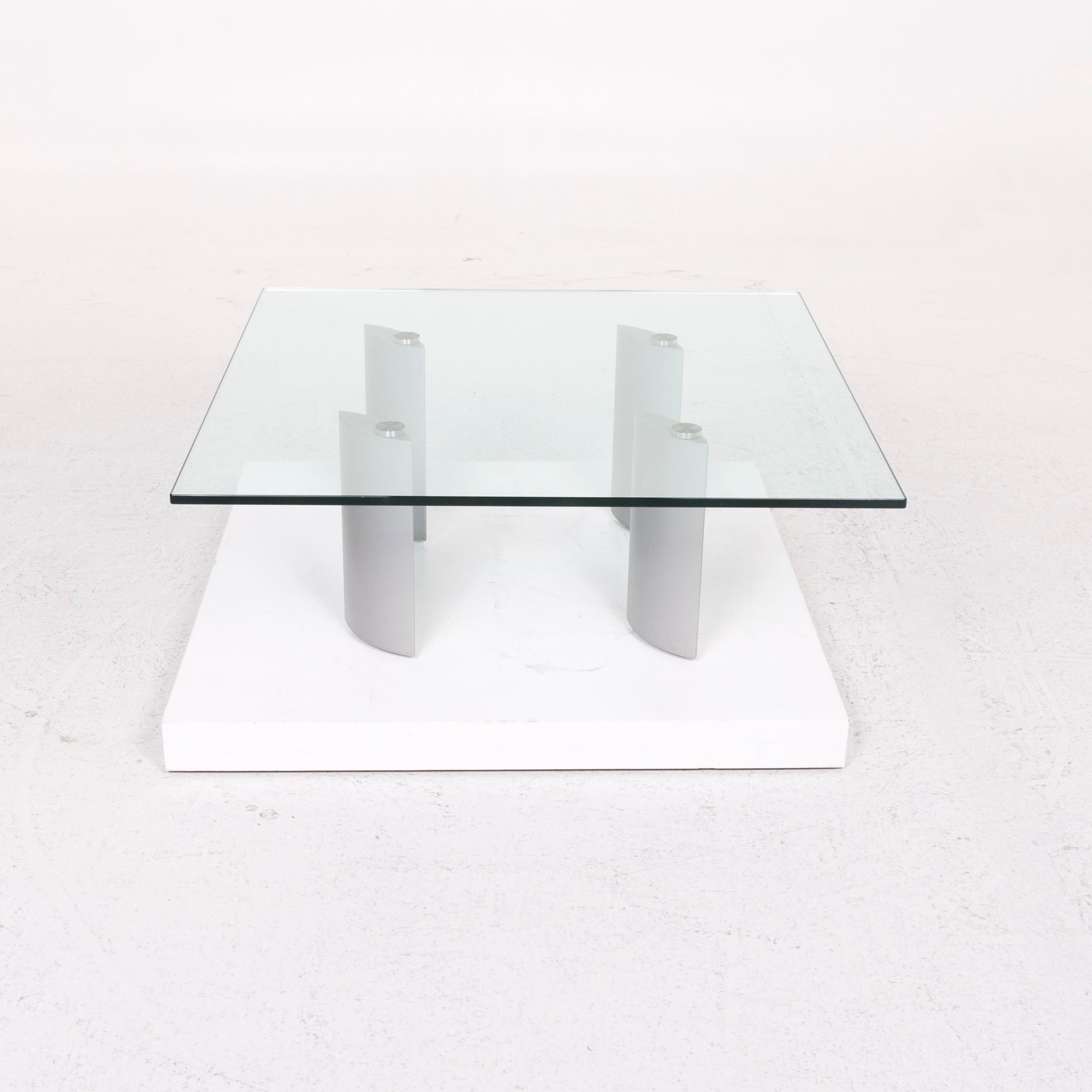Ronald Schmitt Silver Glass Coffee Table In Good Condition For Sale In Cologne, DE