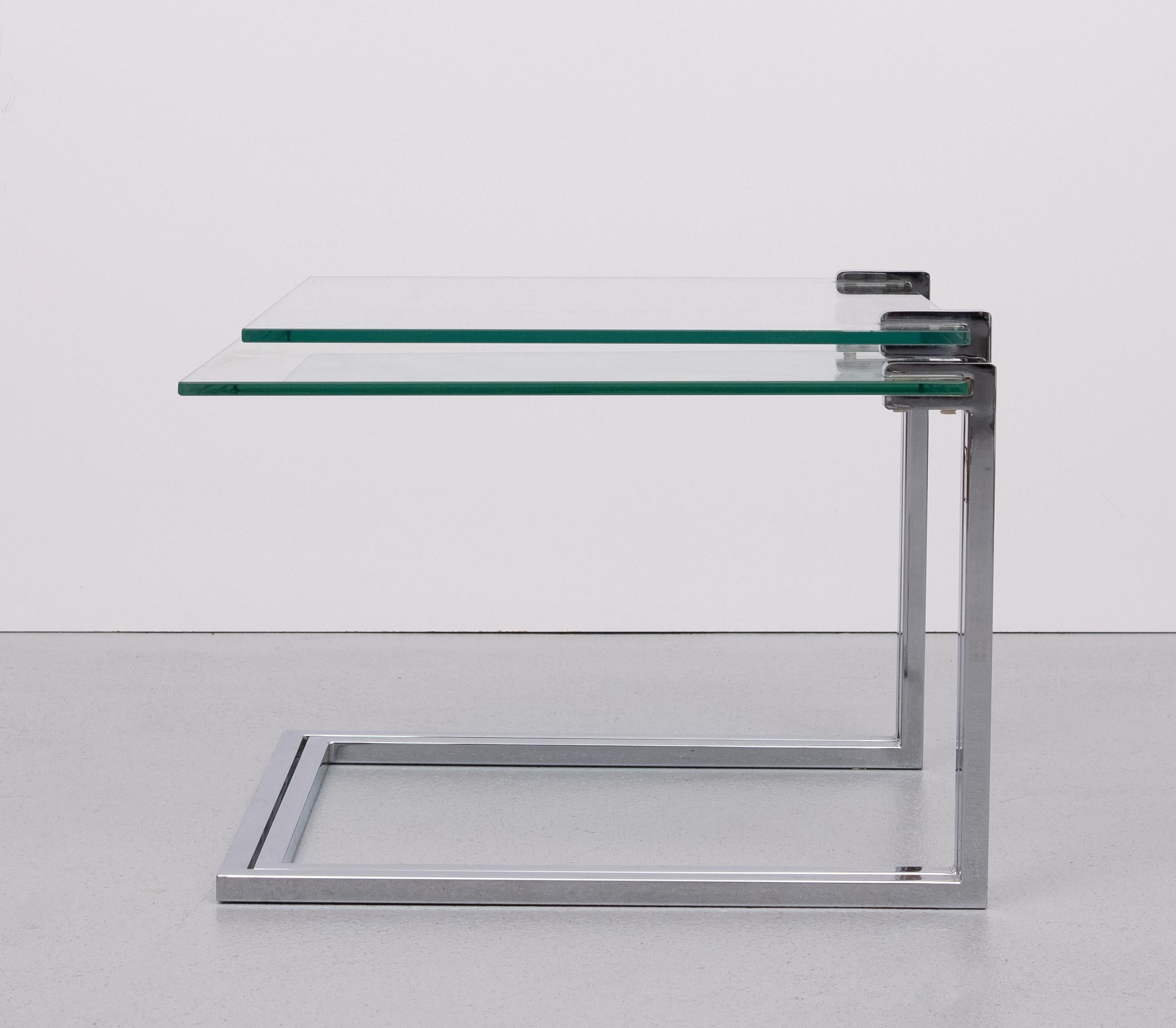 Glass Ronald Schmitt Tisch   set side tables 1970s Germany   For Sale