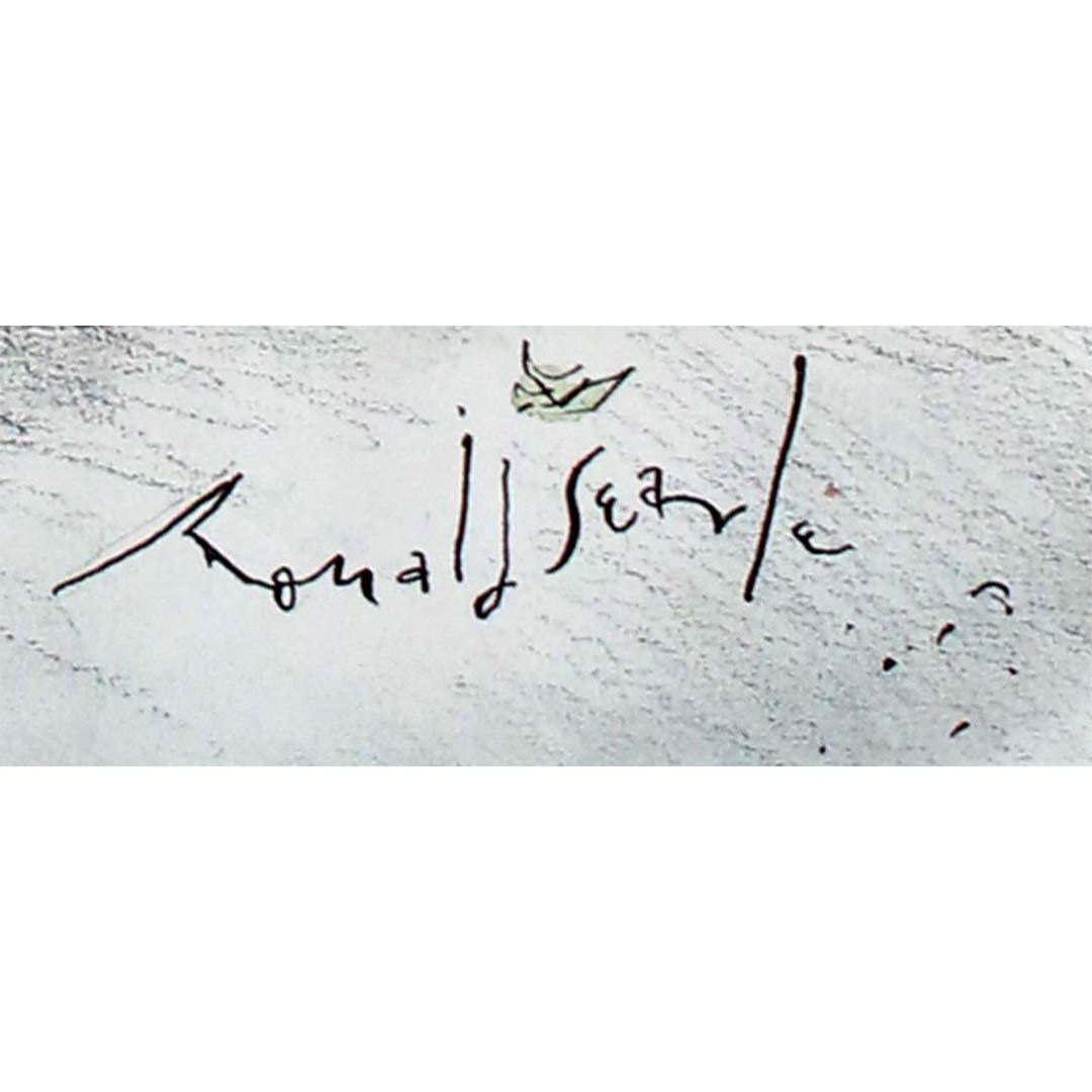 Circa 1985 original poster by Ronald Searle - Public hygiene campaign in Paris For Sale 2