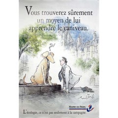 Ronald Searle - Circa 1985 original poster by Ronald Searle - Public hygiene campaign in Paris Circa 1985 original poster by Ronald Searle - Public hygiene campaign in Paris