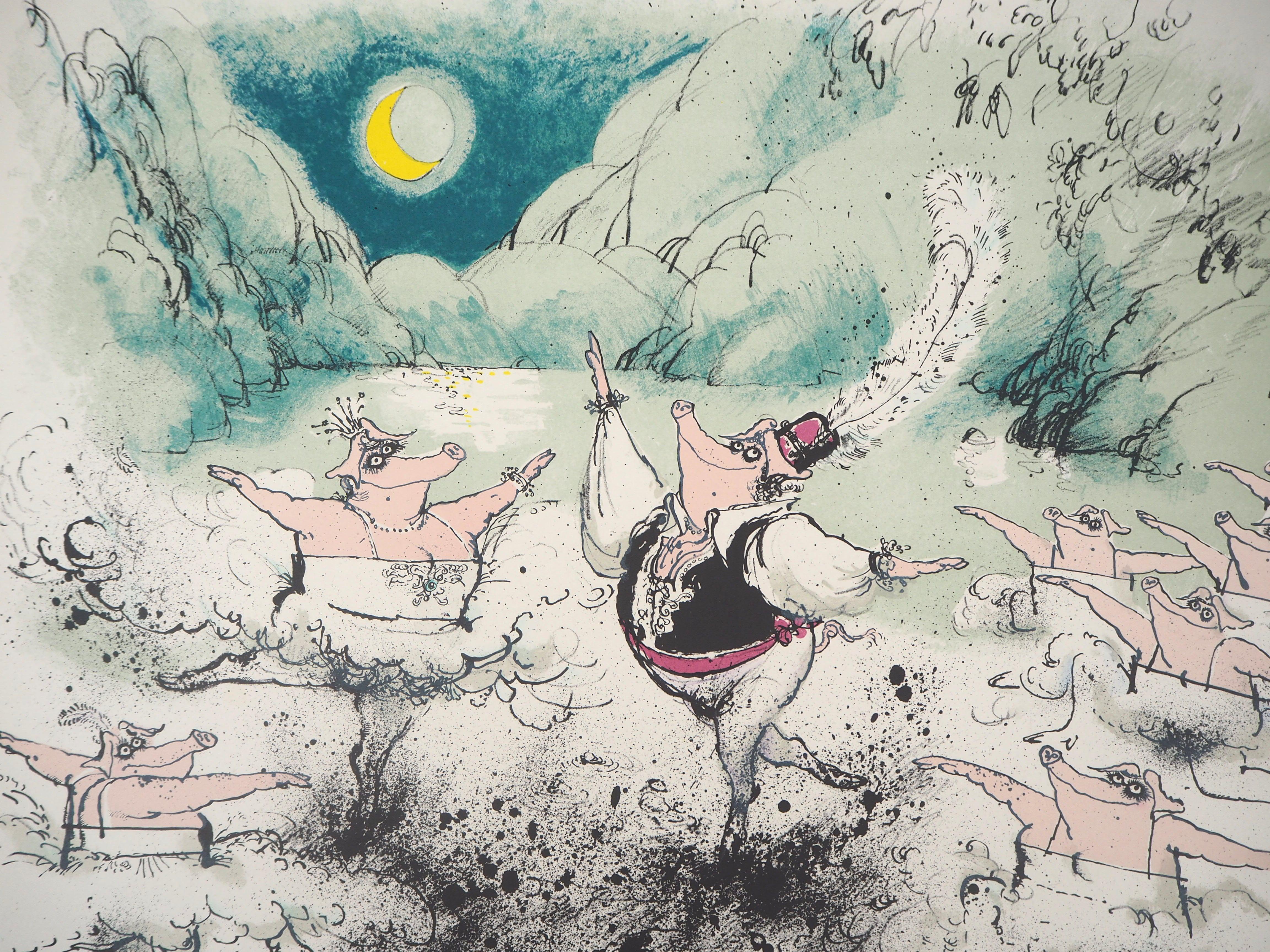 Opera : Swine Lake - Original Lithograph, Handsigned - Print by Ronald Searle