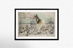 Original 1977 lithograph by Ronald Searle Paris et la Monnaie