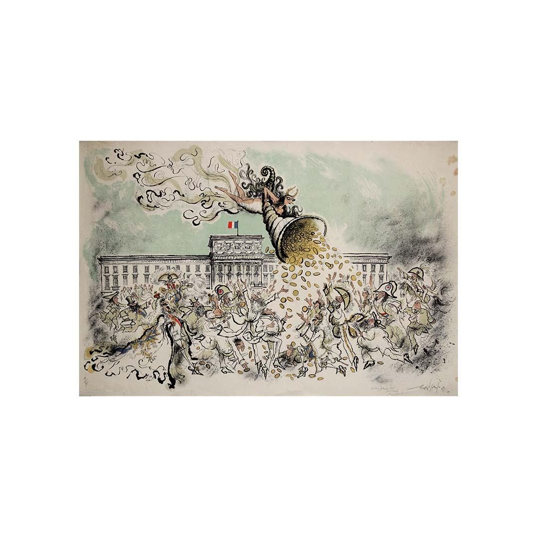 Litografía original de 1977 de Ronald Searle París y la Monnaie en venta 3