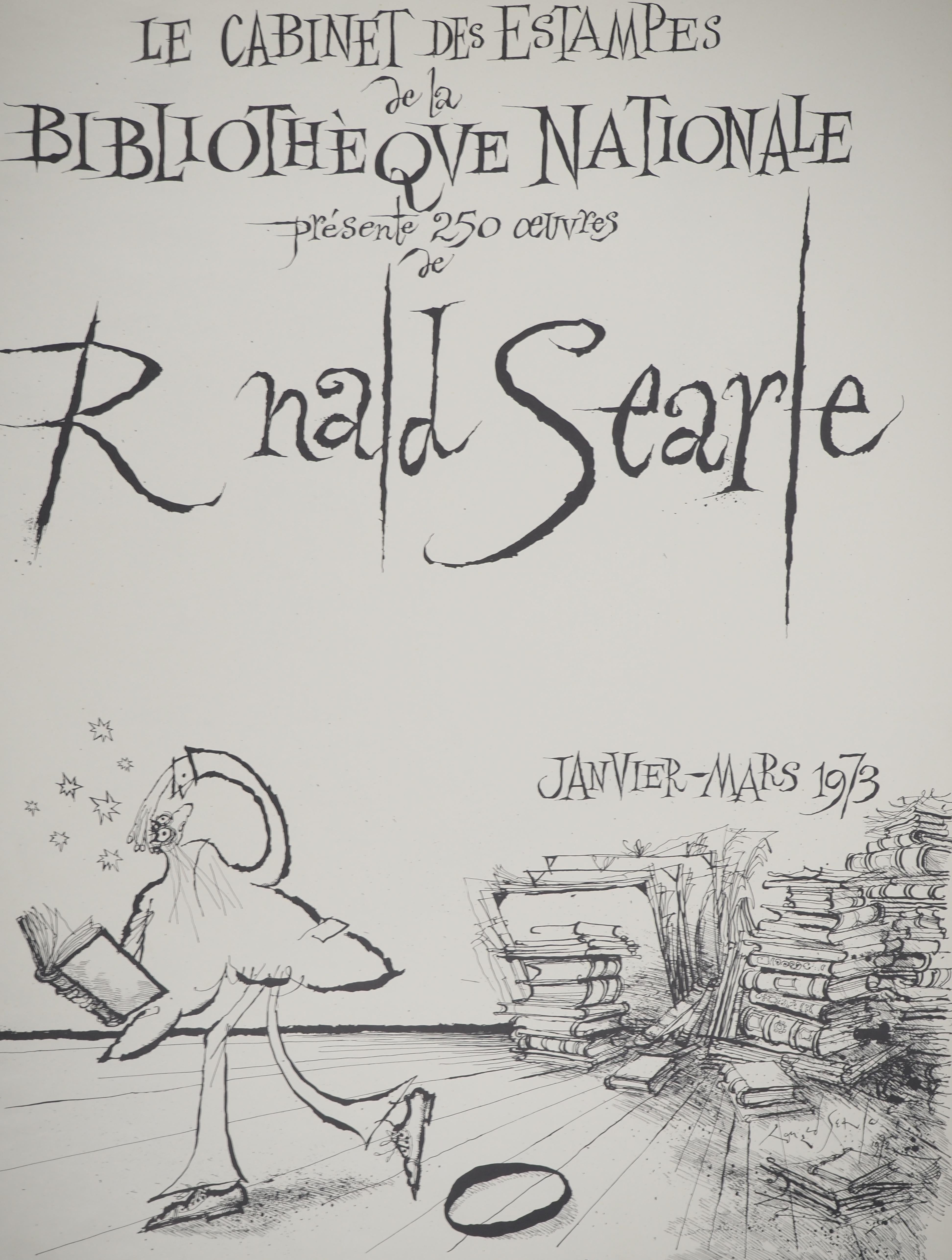 L'amante dei libri - Litografia originale, firmata - Print Moderno di Ronald Searle