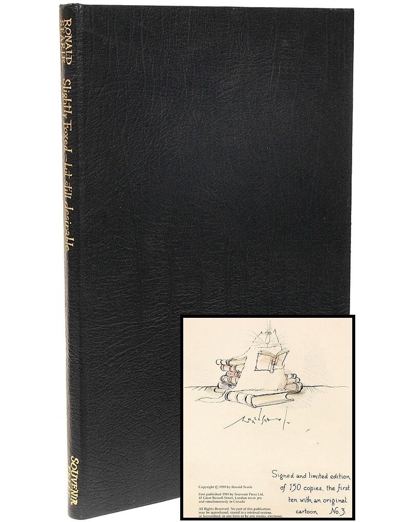 Ronald Searle, Slightly Foxed, First Deluxe Edition with an Original Drawing In Excellent Condition For Sale In Hillsborough, NJ