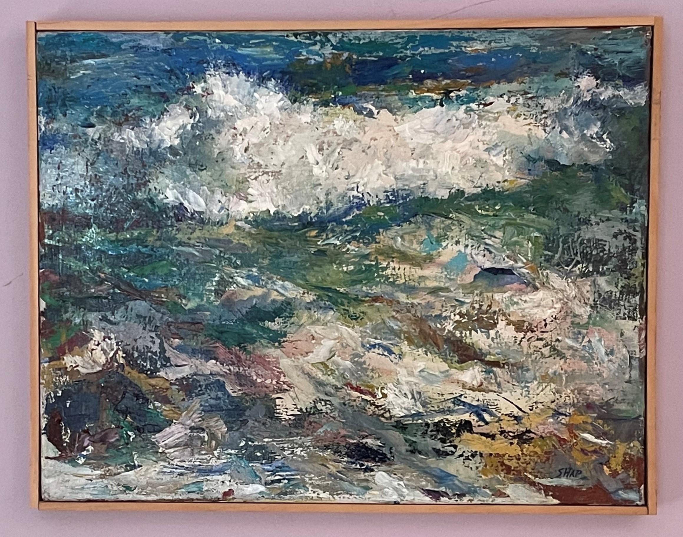 Original Ronald Shap ocean oil painting, signed For Sale 1