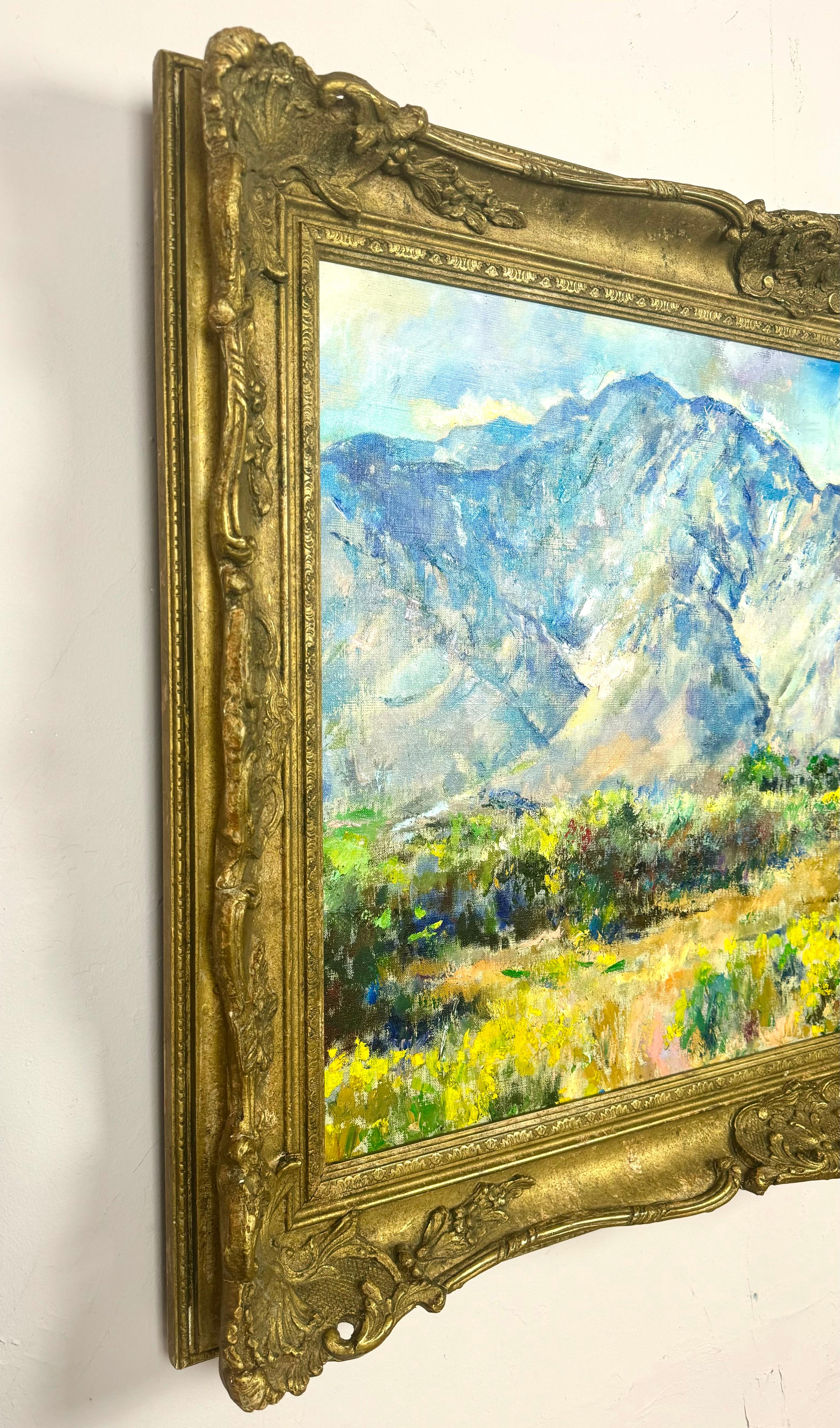 Dieses atemberaubende Panorama der Berge um Los Angeles ist das Juwel der Ronald Shap Collection'S. Die Pastellblumen im Vordergrund bieten einen üppigen und grünen Blick auf Kalifornien im frühen Frühling. 20x30