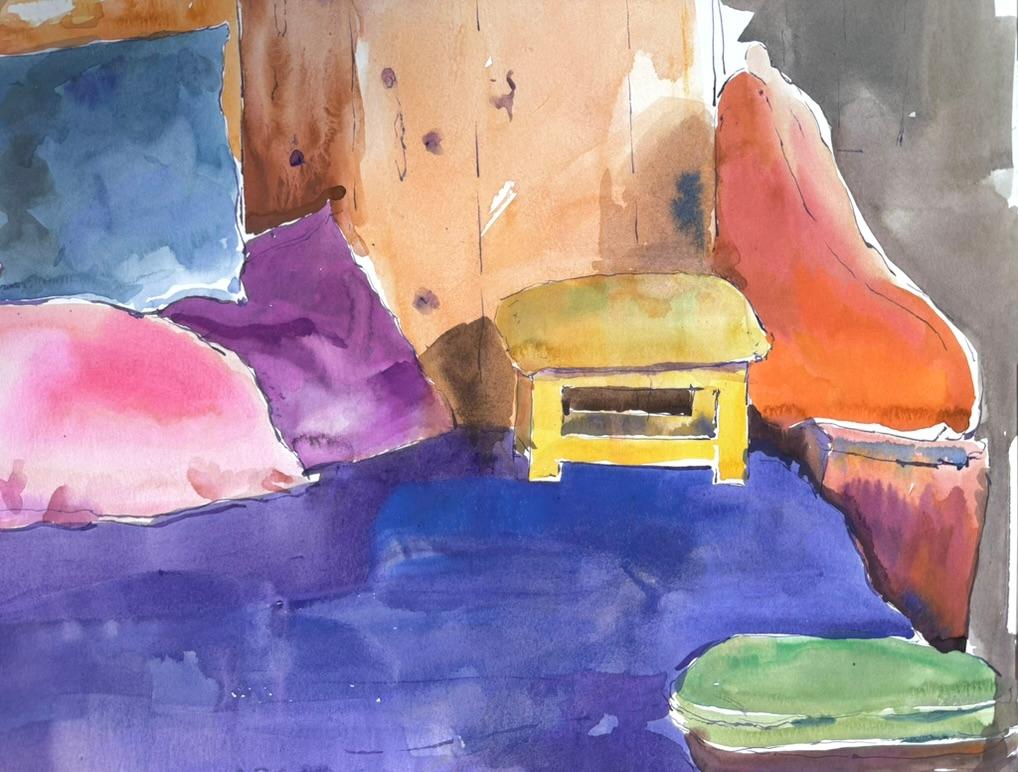 Sechs Kissen (Grau), Interior Painting, von Ronald Shap