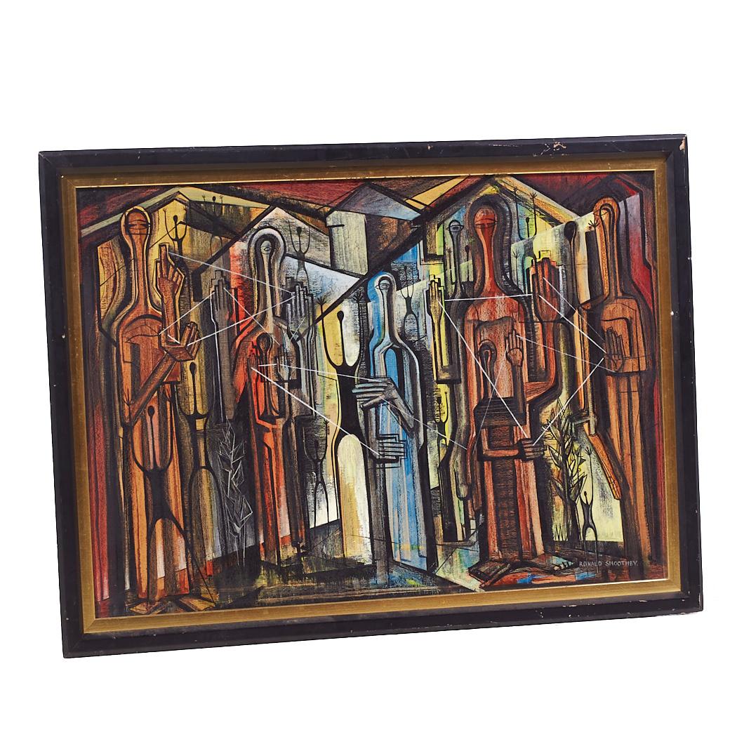 Ronald Smoothey Mid Century Monoliths Oil on Board Painting

This painting measures: 30.25 wide x 1 deep x 23 inches high

We take our photos in a controlled lighting studio to show as much detail as possible. We do not photoshop out blemishes. 

We