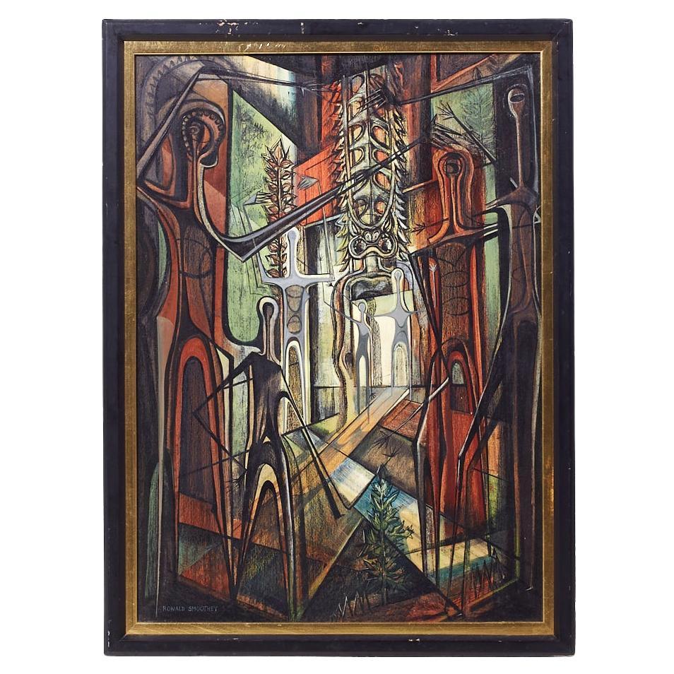 Ronald Smoothey Pittura su tavola con olio di Presenza del Medioevo in vendita