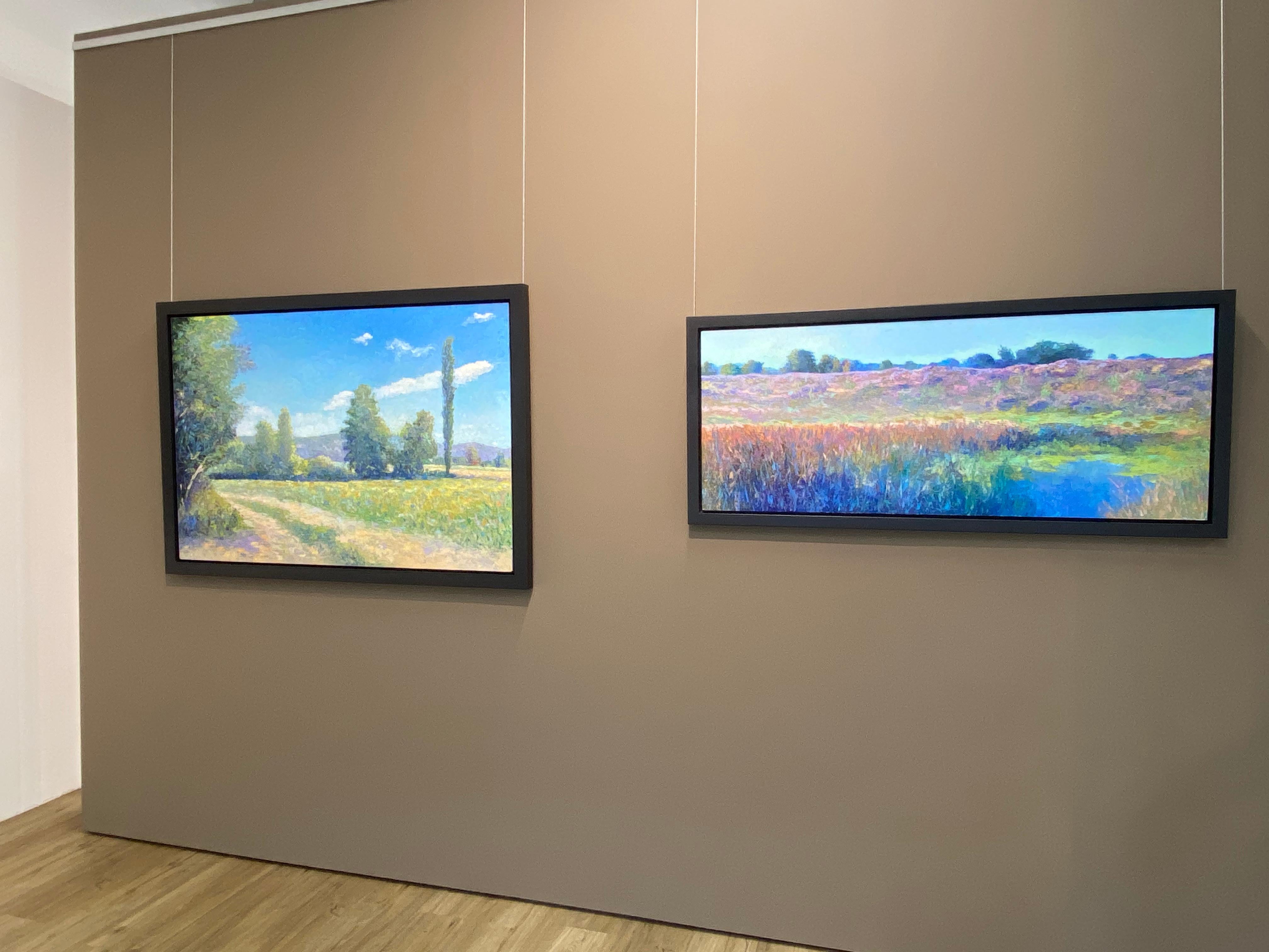 Cette peinture a été réalisée par l'artiste impressionniste néerlandais de plein air Ronald Soeliman. 

Le Studio de ce peintre extraverti se trouve à l'extérieur. Partout où il y a de la lumière, on trouve Ronald Soeliman.   

Son travail vous