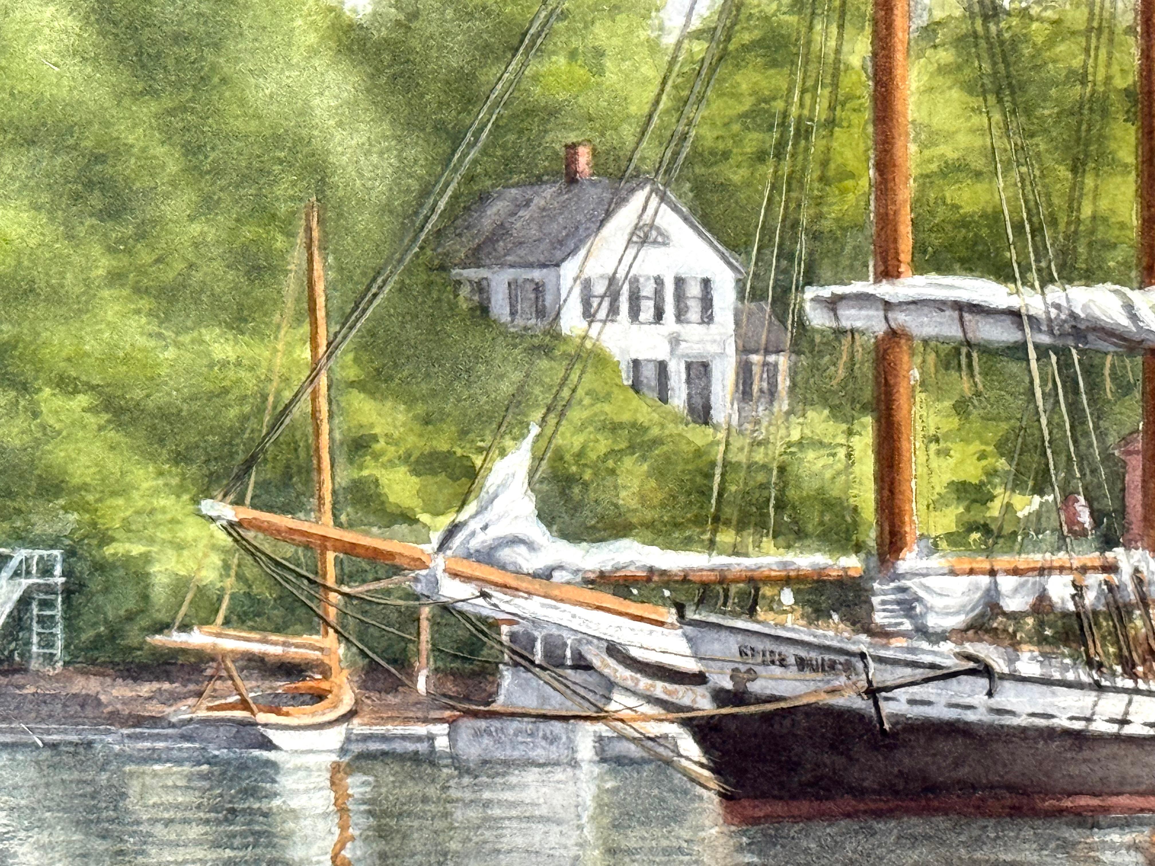 “Classic Sailboats” (Akademisch), Painting, von Ronald Soporito