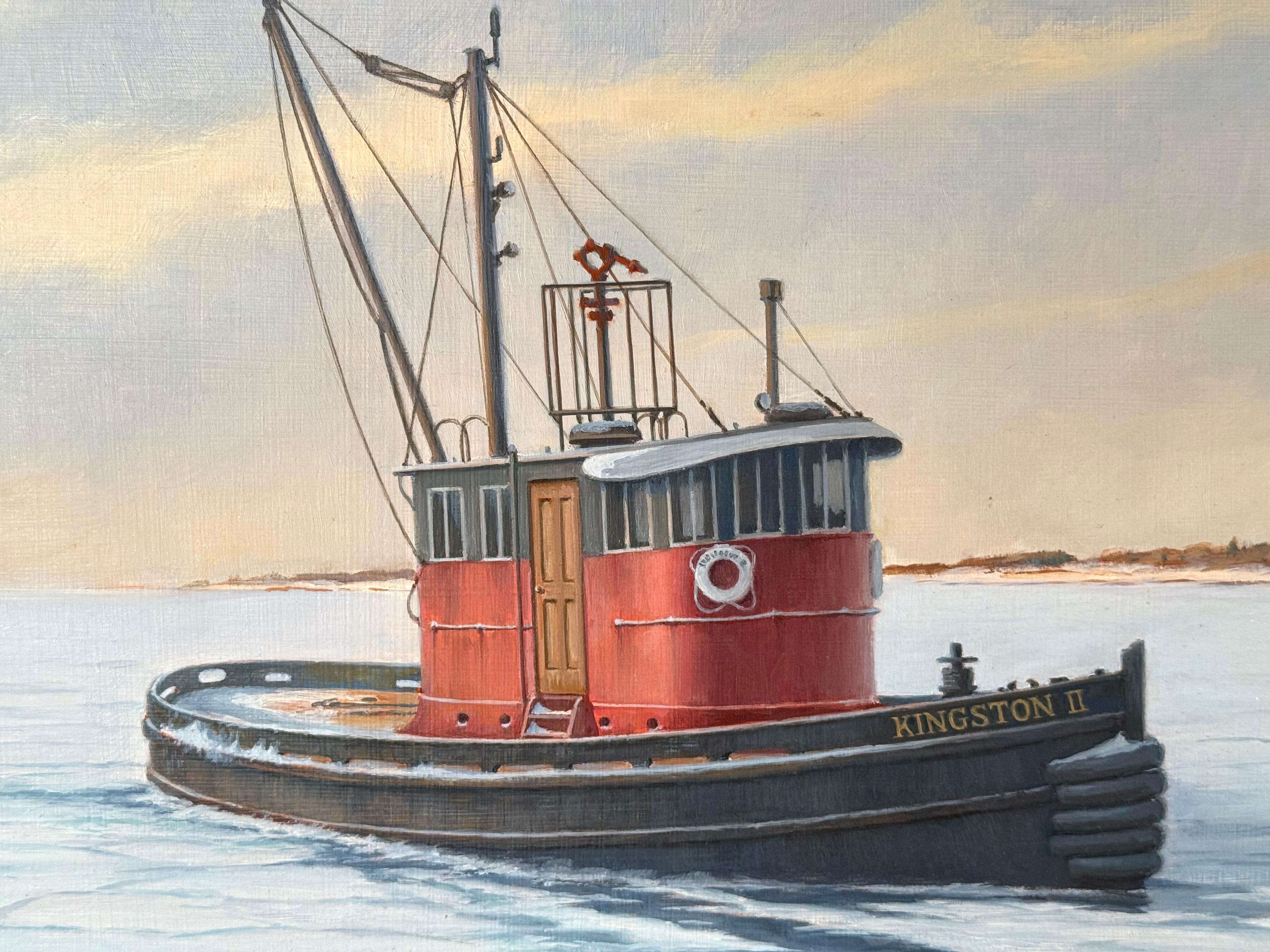 “Kingston 2 Tugboat” (Braun), Landscape Painting, von Ronald Soporito