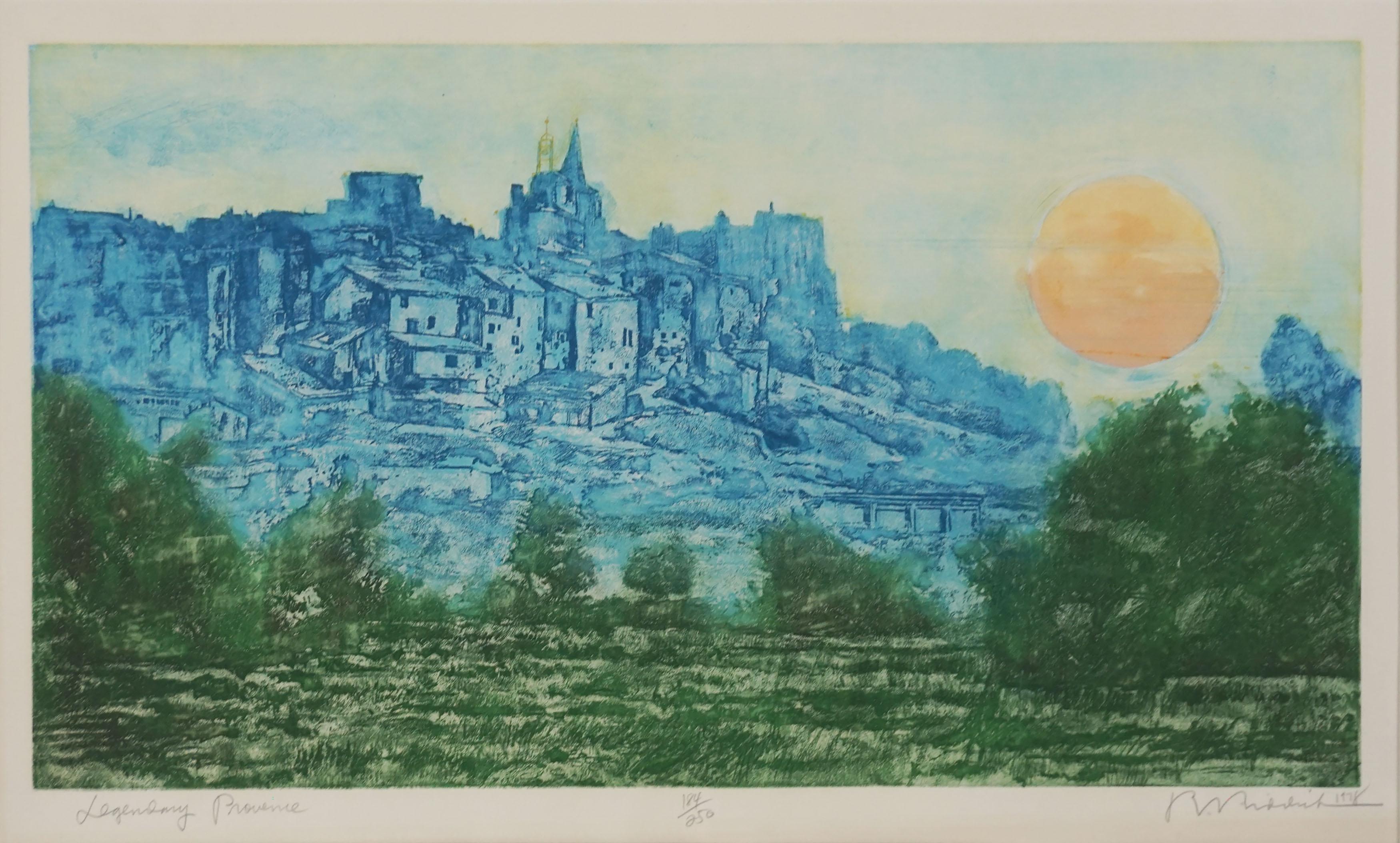 Gravure à l'aquatinte d'art de Provence, France - Légendaire Provence - Print de Ronald Stephen Riddick
