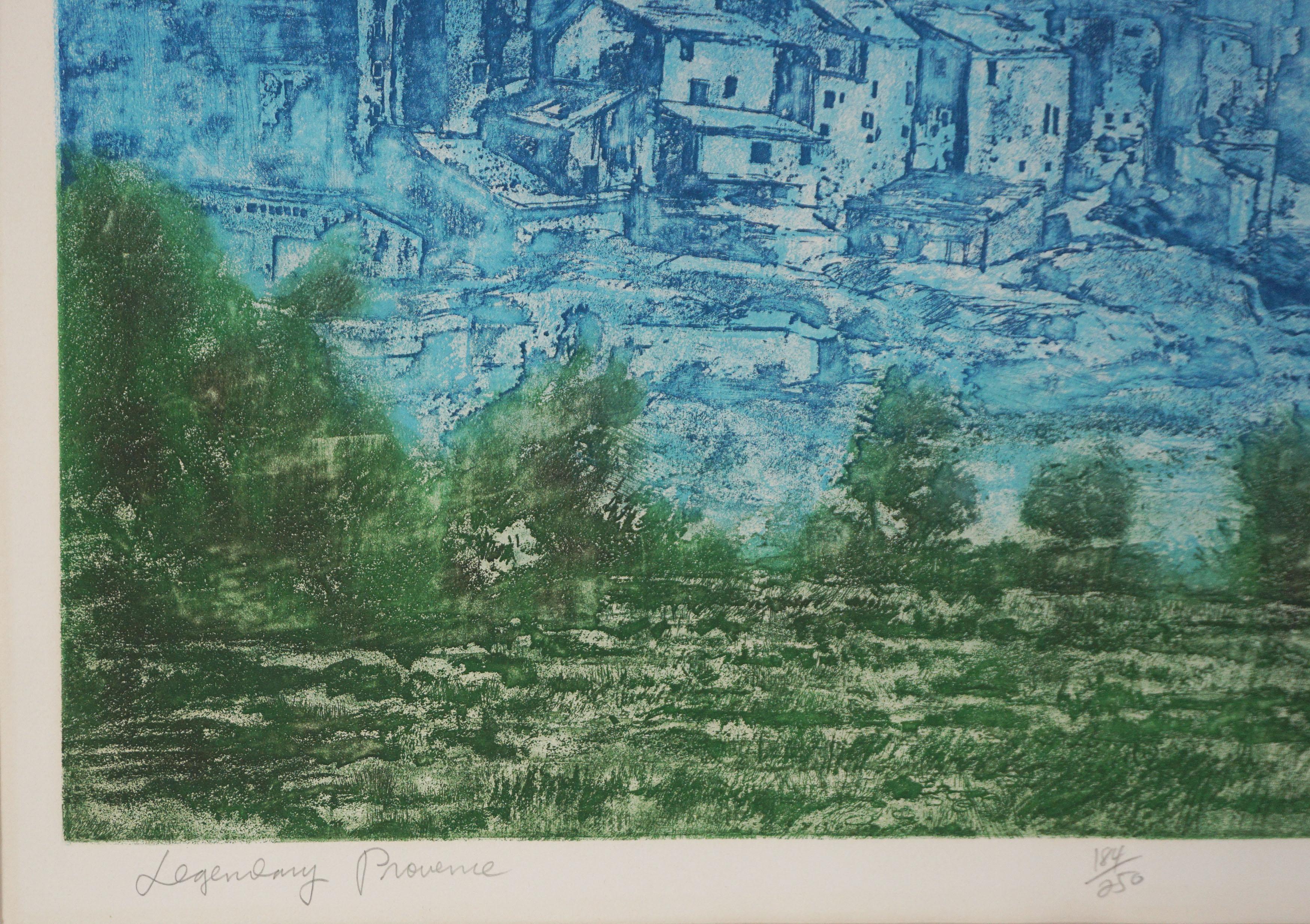 Gravure à l'aquatinte d'art de Provence, France - Légendaire Provence - Impressionnisme américain Print par Ronald Stephen Riddick