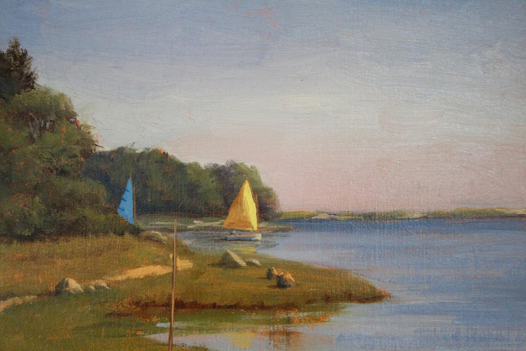 Ronald Tinney 'Beach House', Cape Cod Modern Impressionist Marine Oil