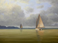 'Calm Before the Storm', Cape Cod Modern Impressionist Marine Oil Painting