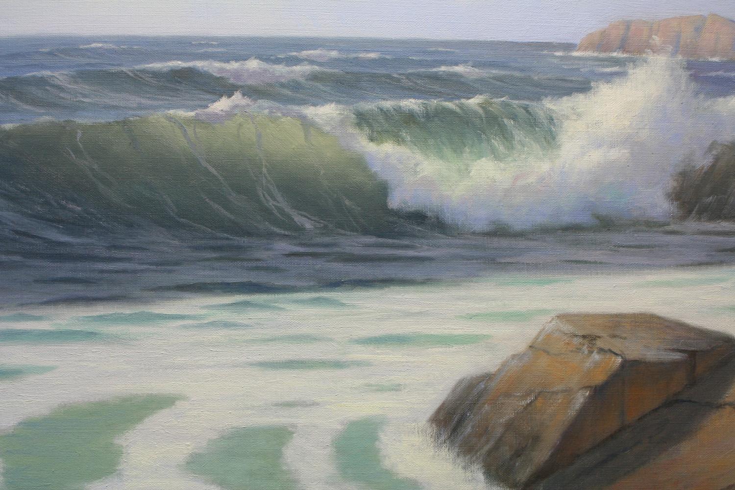 'Crashing Surf, Cape Cod Modern Impressionist Marine Oil Painting 1