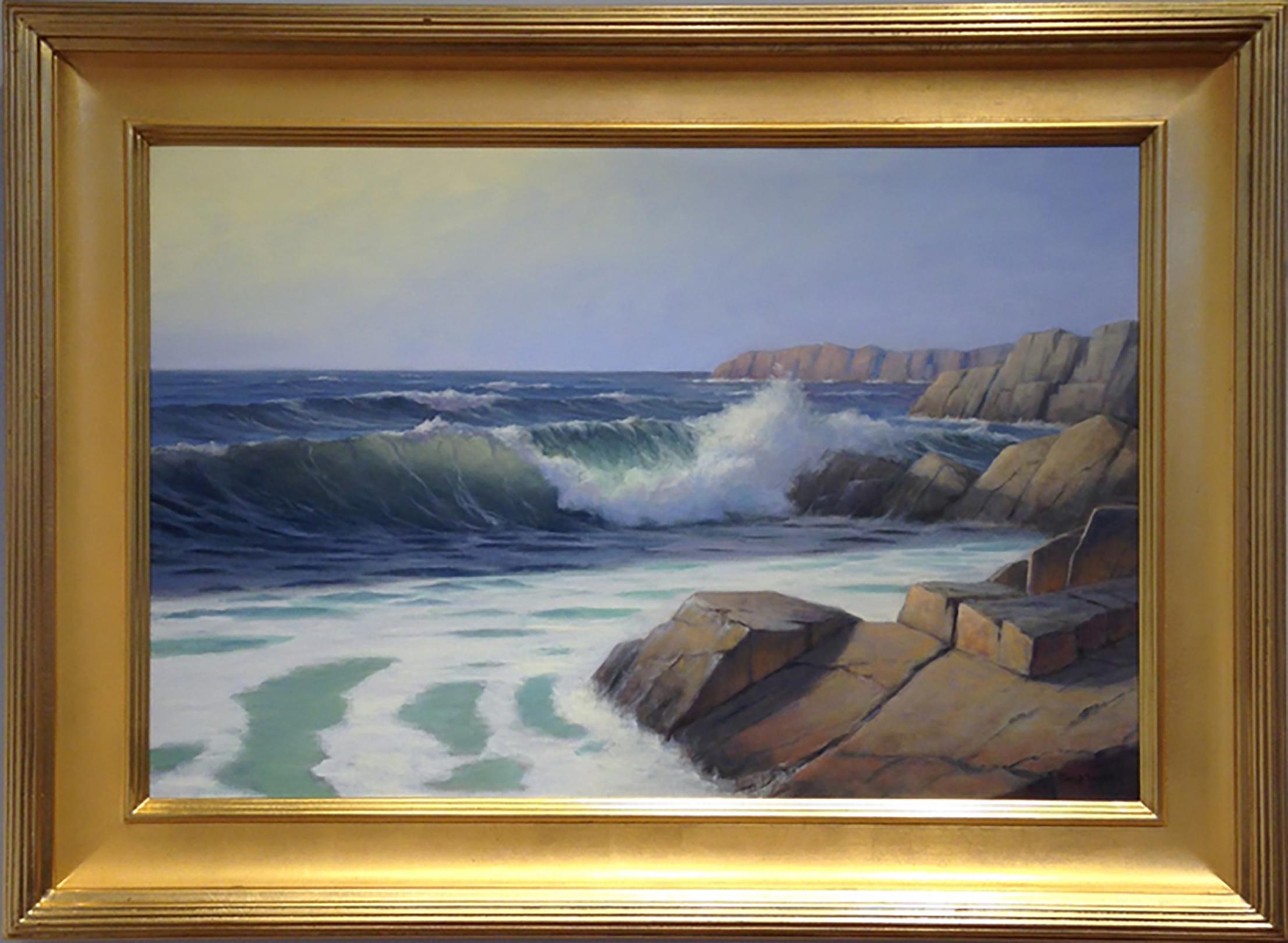 'Crashing Surf, Cape Cod Modern Impressionist Marine Oil Painting 2