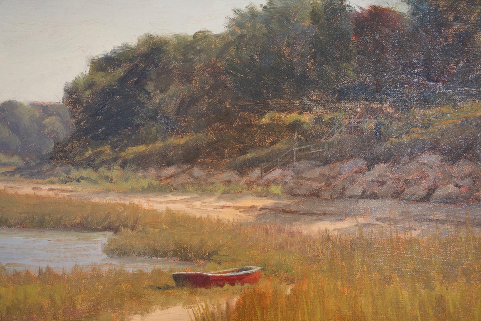 'Fall Beach Scene', Cape Cod Modern Impressionist Marine Oil Painting 2