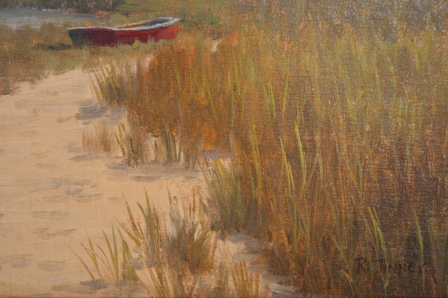 'Fall Beach Scene', Cape Cod Modern Impressionist Marine Oil Painting 3