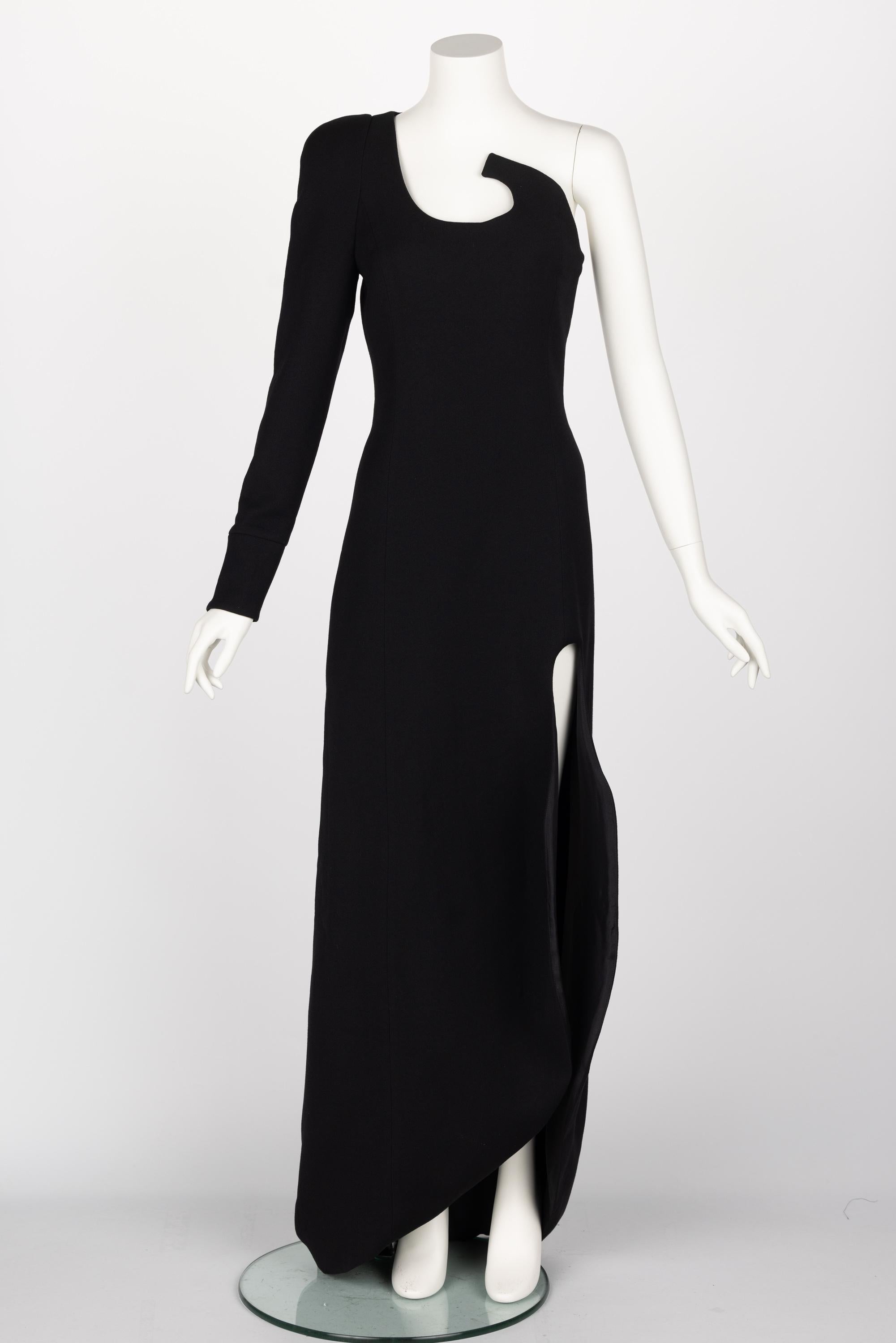 Ronald van der Kemp Demi Couture Fall 2018 Robe noire sculpturale Excellent état - En vente à Boca Raton, FL
