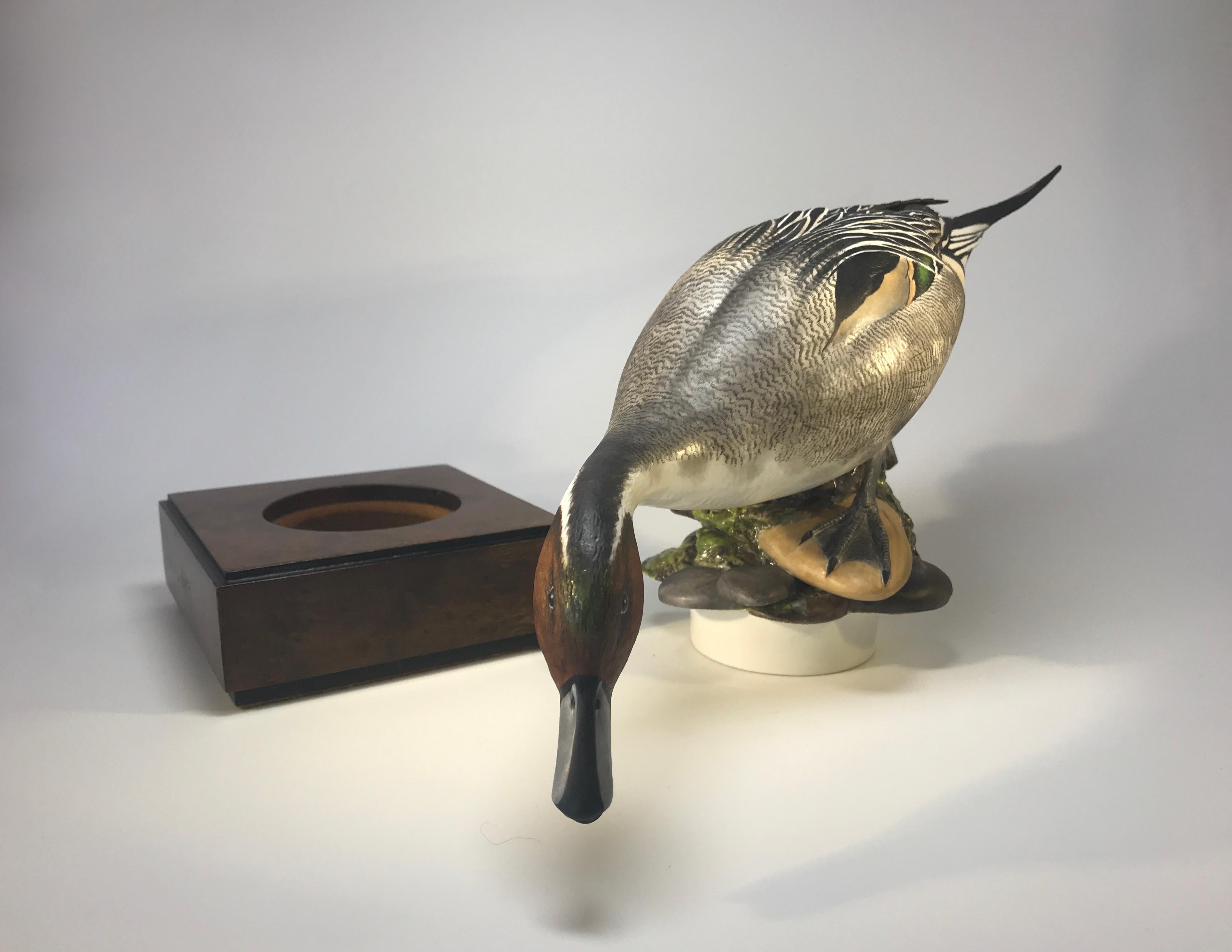 Ronald Van Ruyckevelt, Royal Worcester, Porcelain Pair of American Pintail Birds In Excellent Condition In Rothley, Leicestershire
