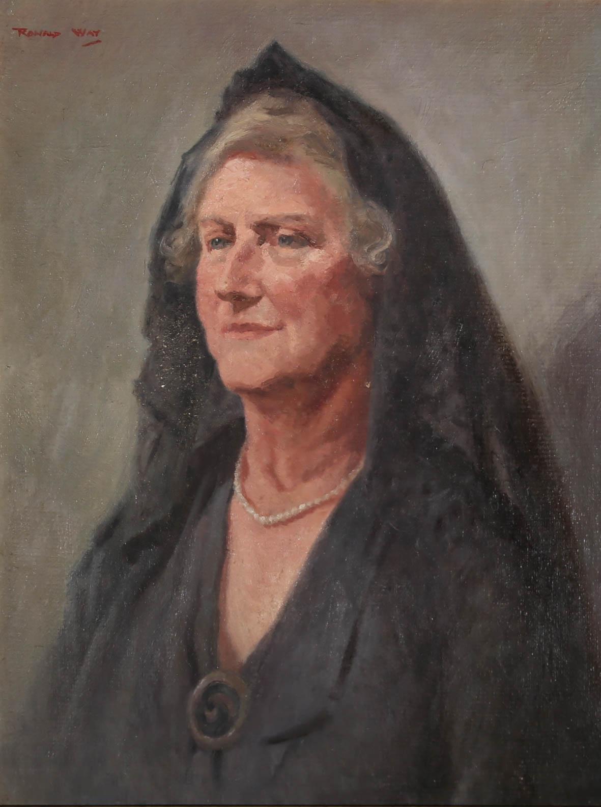 Ronald Way - Mid 20th Century Oil, The Widow For Sale 1