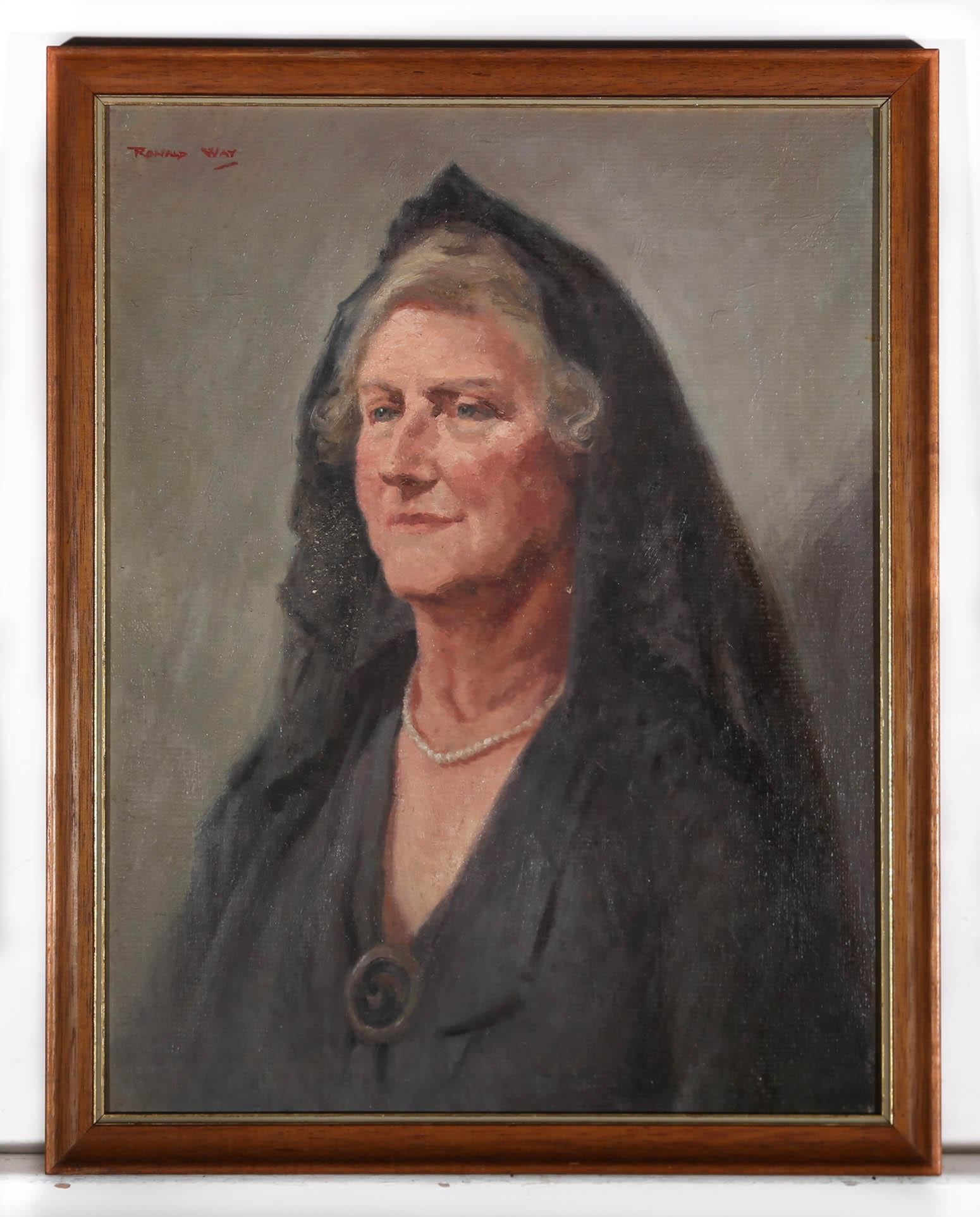 Ronald Way - Mid 20th Century Oil, The Widow For Sale 2