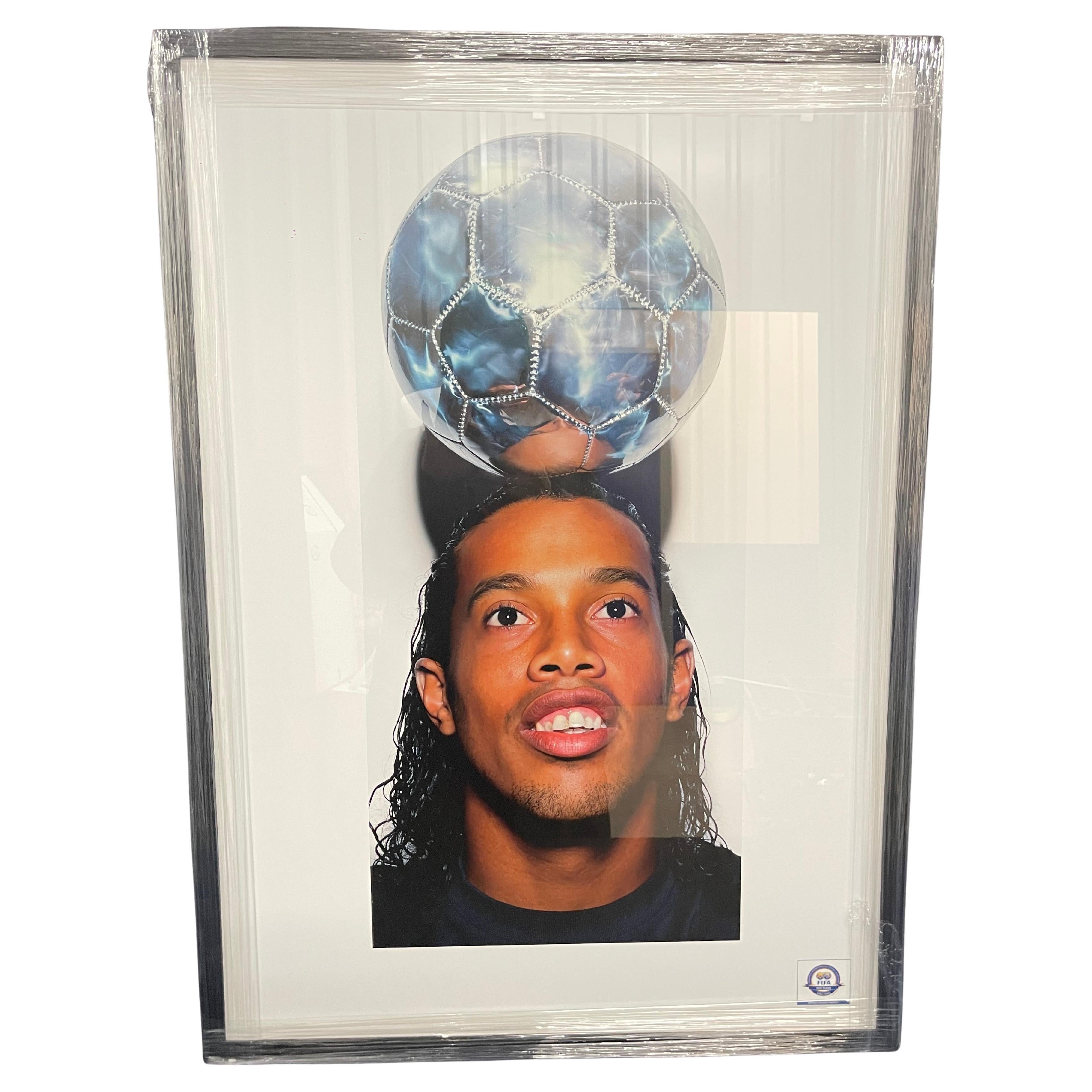 One of a series of photograph by photographer Marc Quinn from the FIFA 100 Exhibition held at the Royal Academy of Art in 2004. Pele was asked to select 100 of the greatest current and retired footballers to be photographed by 18 of the world's best