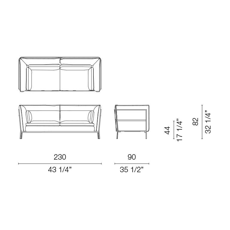 Italian Ronan and Erwan Bouroullec Basket 011 Three-Seat Sofa in Metal for Cappellini For Sale