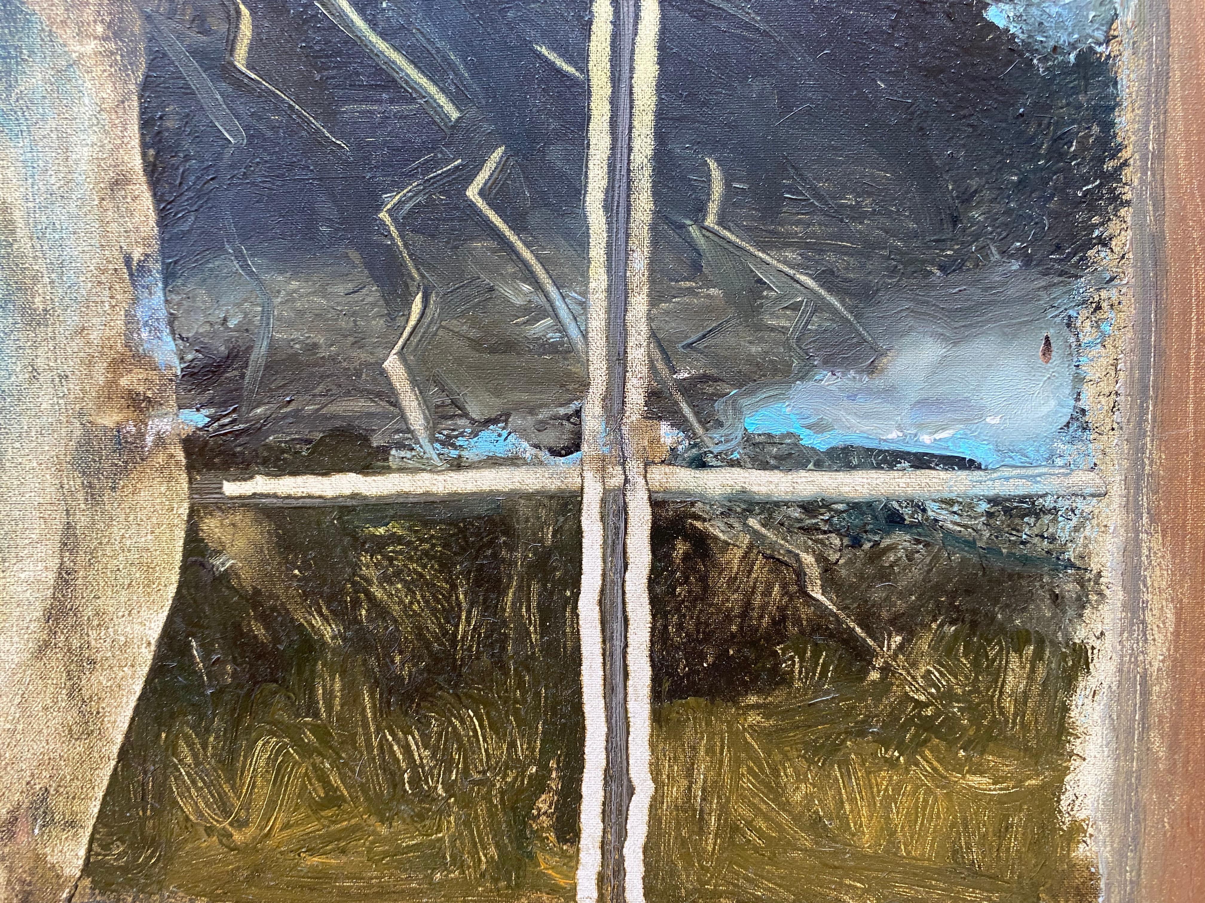Ronan Barrot - Huile -L’orage de la fenêtre de notre livre For Sale 4