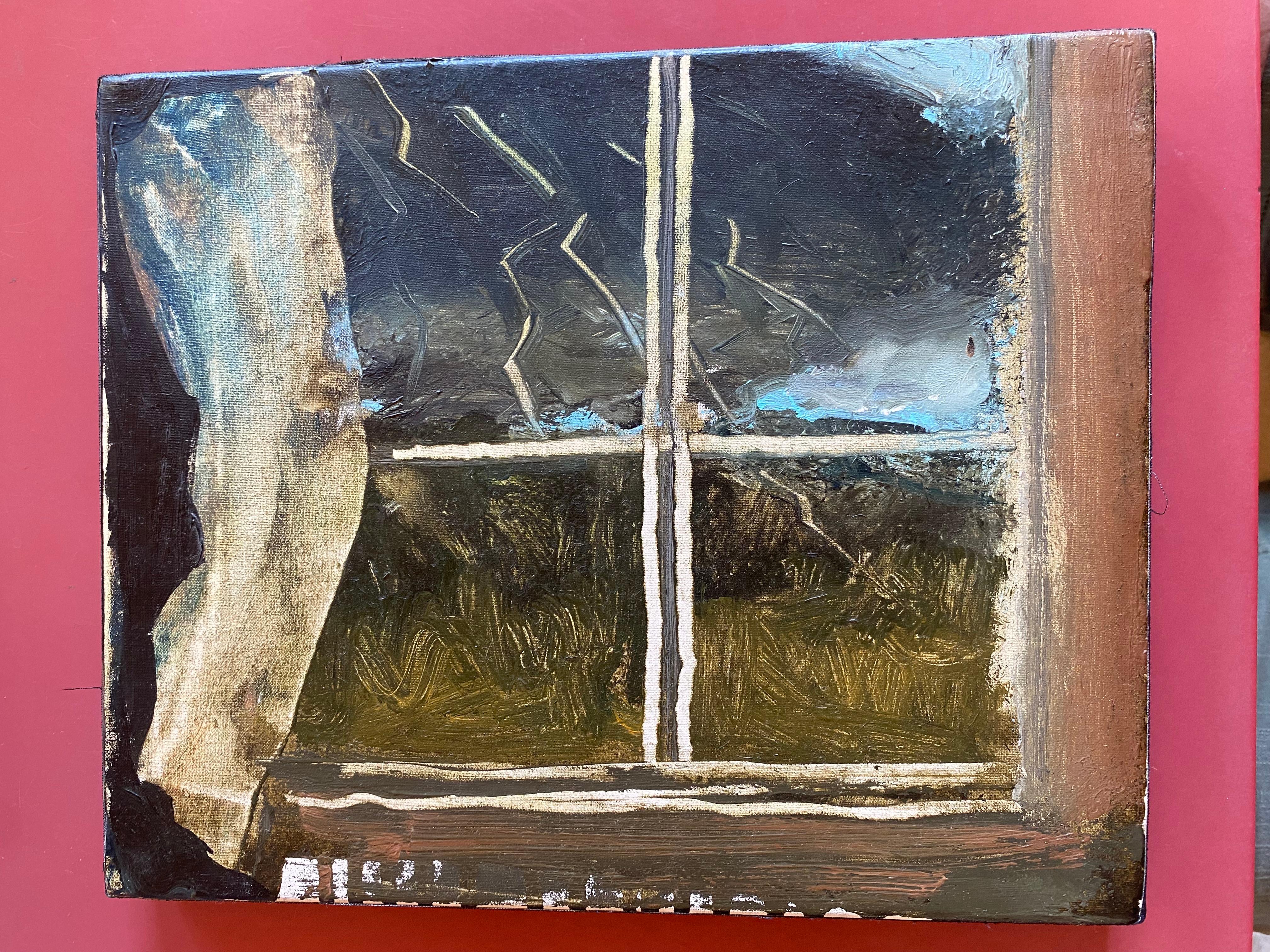 Ronan Barrot - Huile -L’orage de la fenêtre de notre livre For Sale 6