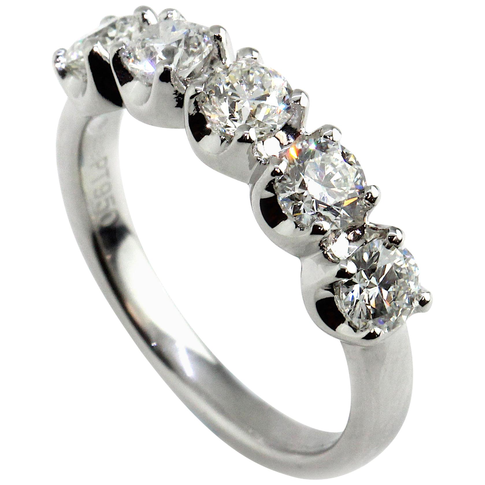 Five Diamond Crown Eternity Ring For Sale