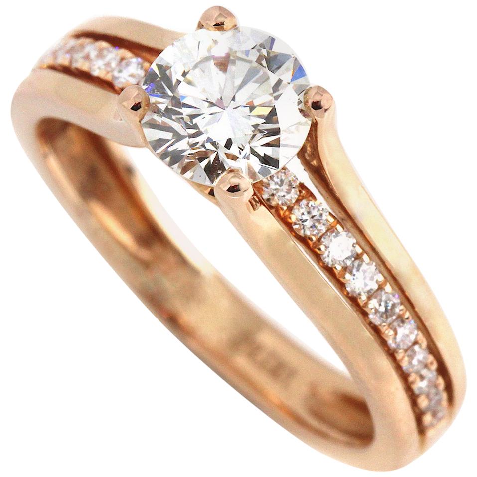 Rose Gold Split Should Diamond Engagement Ring For Sale