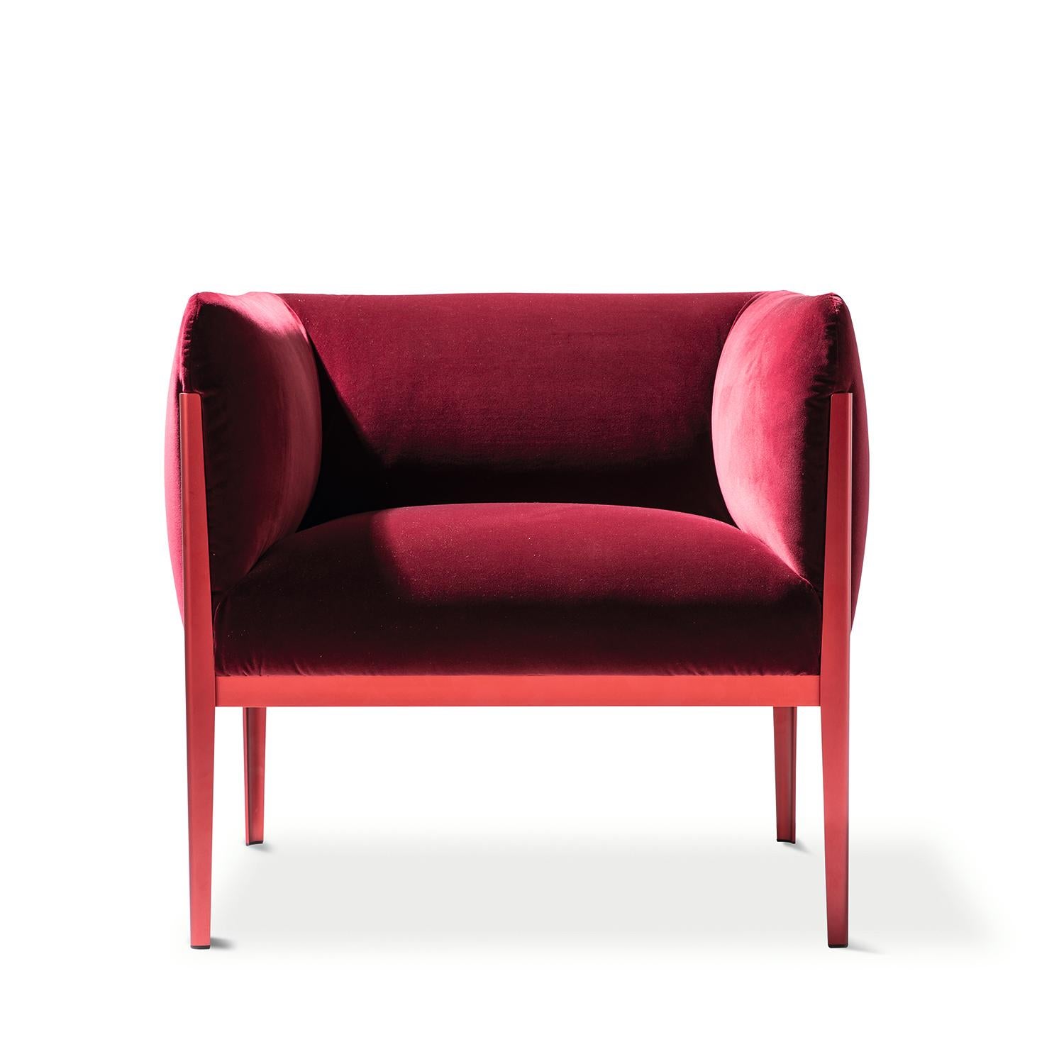 Mid-Century Modern Ronan & Erwan Bourroullec 'Cotone' Armchair, Aluminum and Fabric by Cassina For Sale