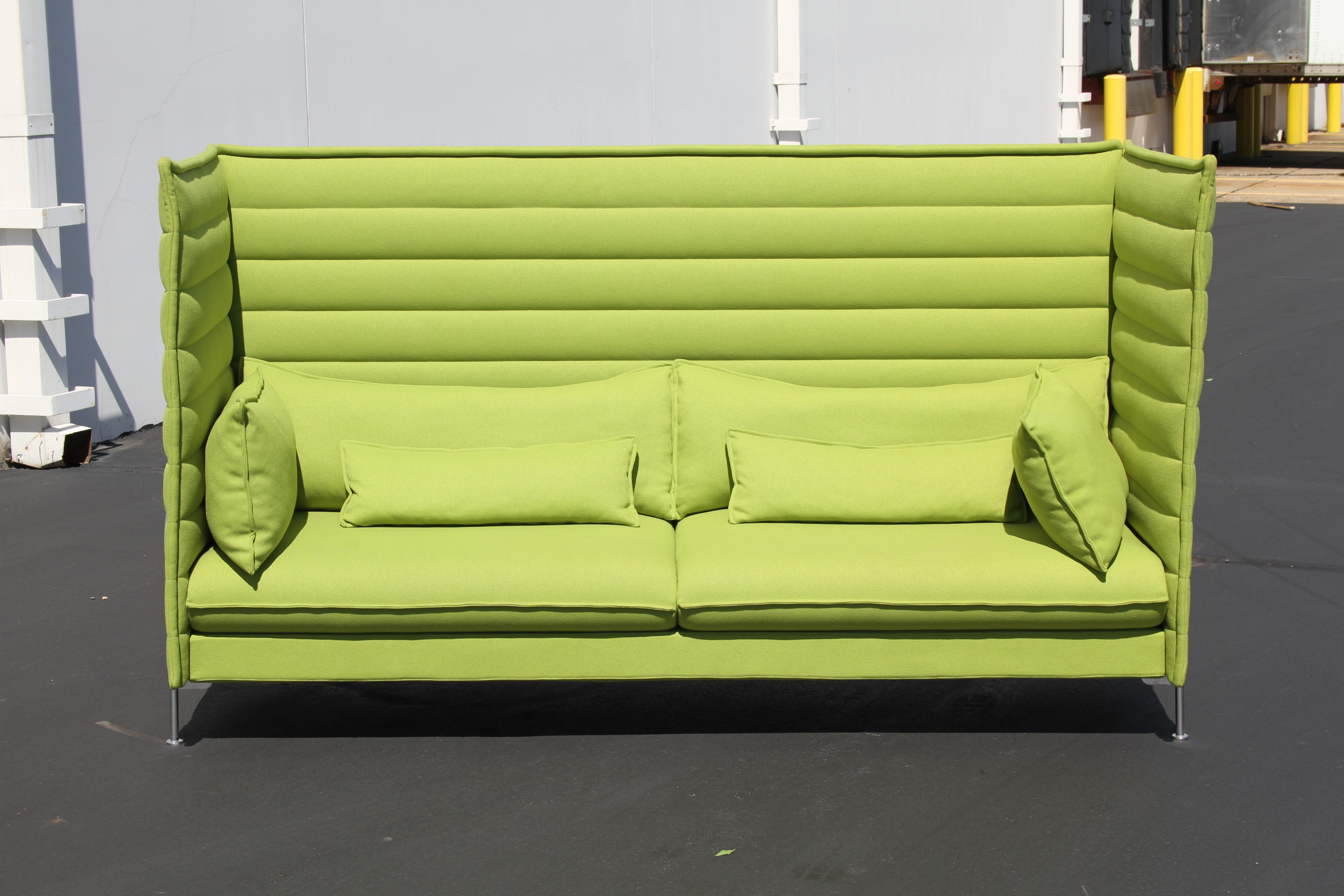 Listed are a great pair of Ronan & Erwan Bouroullec for Vitra Alcove Xtra High sofas, sold separately. When faced together, they can create a private space. 

In very nice condition, Fabric is polyester Trevira CS: 100%, with few minor stains that