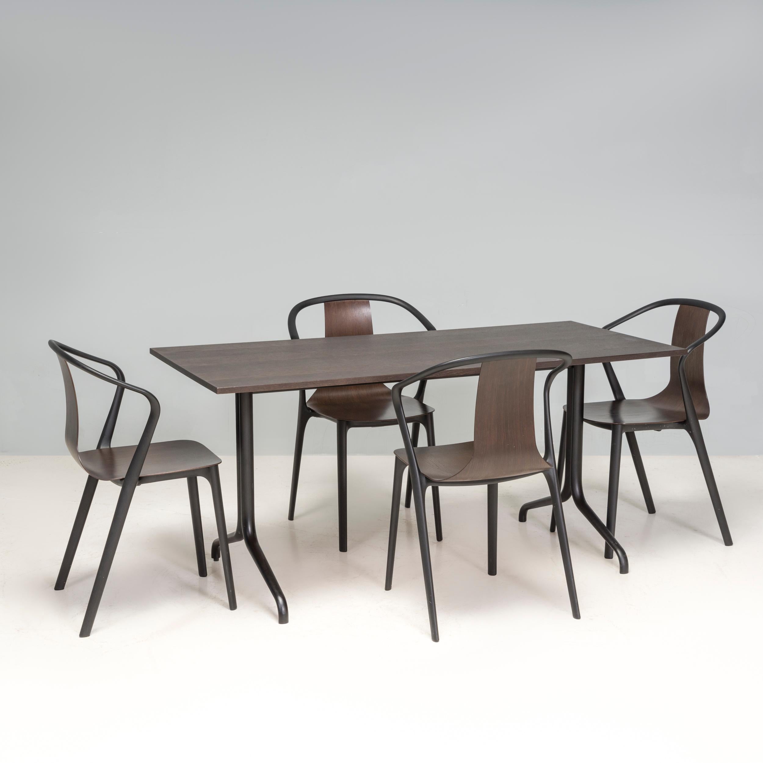 German Ronan & Erwan Bouroullec for Vitra Dark Oak Belleville Dining Chairs, Set of 4