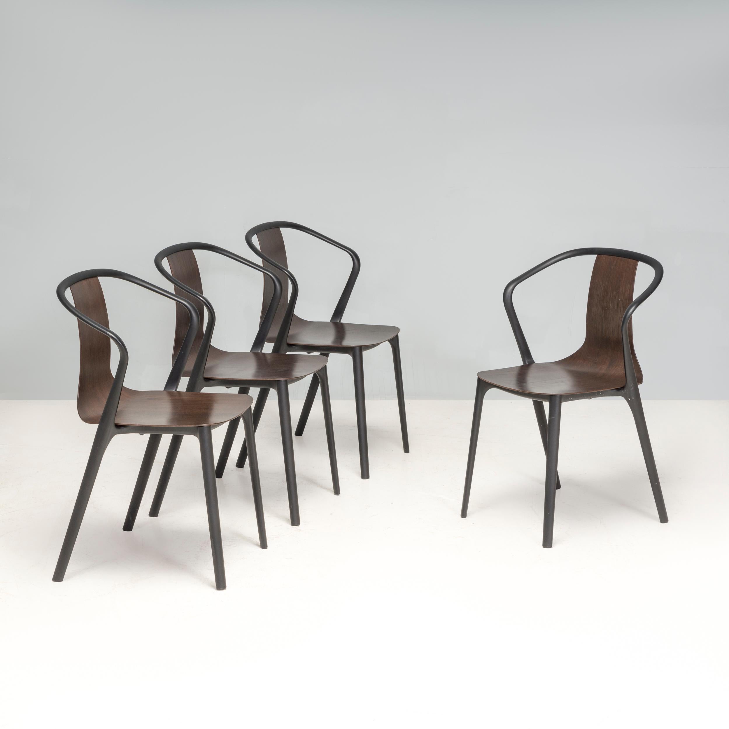 Esszimmerstühle aus dunkler Eiche von Ronan & Erwan Bouroullec für Vitra Belleville, 4er-Set, Belleville im Zustand „Gut“ in London, GB