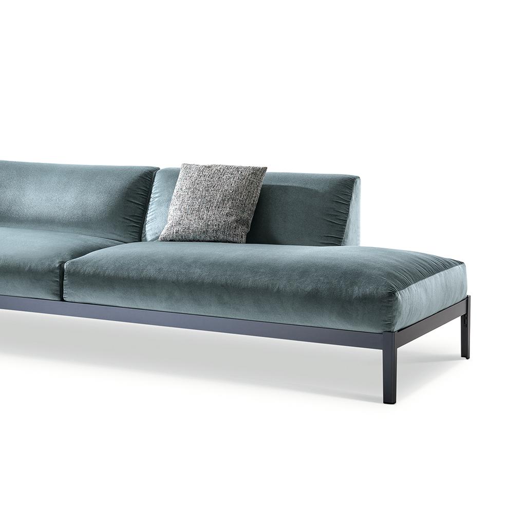 Sofa designed by Ronan & Erwan Bourroullec in 2019. Manufactured by Cassina in Italy.

The Cotone range expands with a new comfortable sofa that is characterised by the same distinctive frame in extruded aluminium available in four colours: