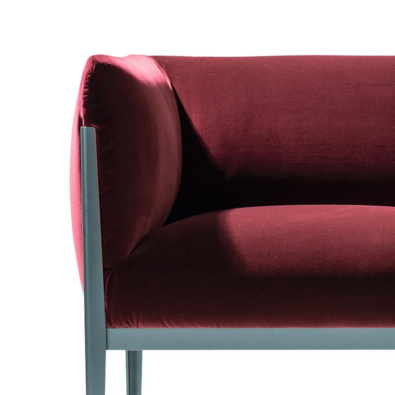 Mid-Century Modern Ronan & Erwan Bourroullec 'Cotone' Armchair, Aluminum and Fabric by Cassina