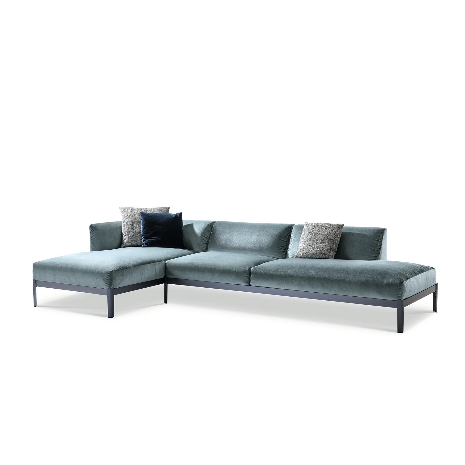 Italian Ronan & Erwan Bourroullec 'Cotone' Sofa, Aluminum and Fabric by Cassina